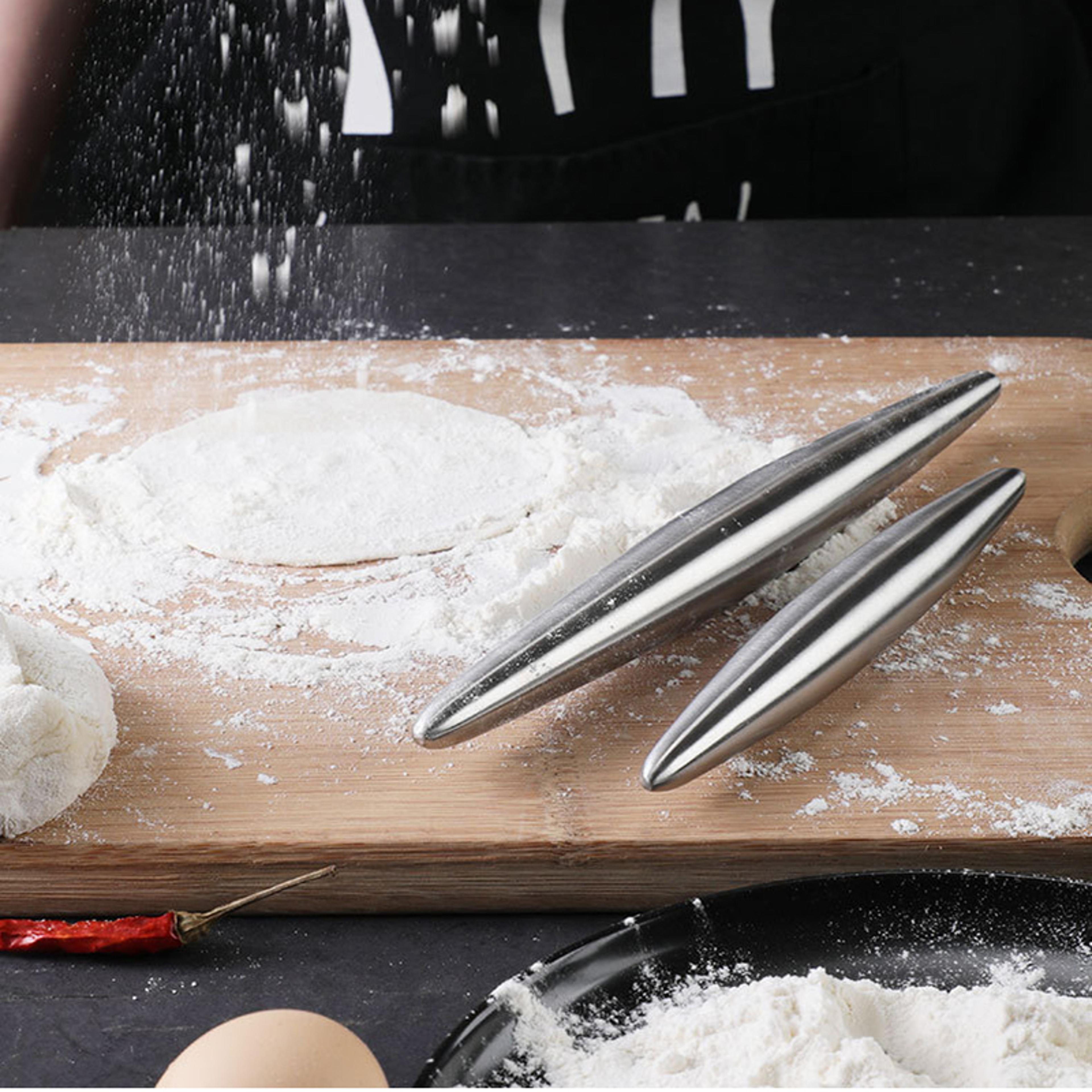 stainless steel rolling pin non-stick for dough, pizza, cookies, dumplings kitchen utensil baking tools
