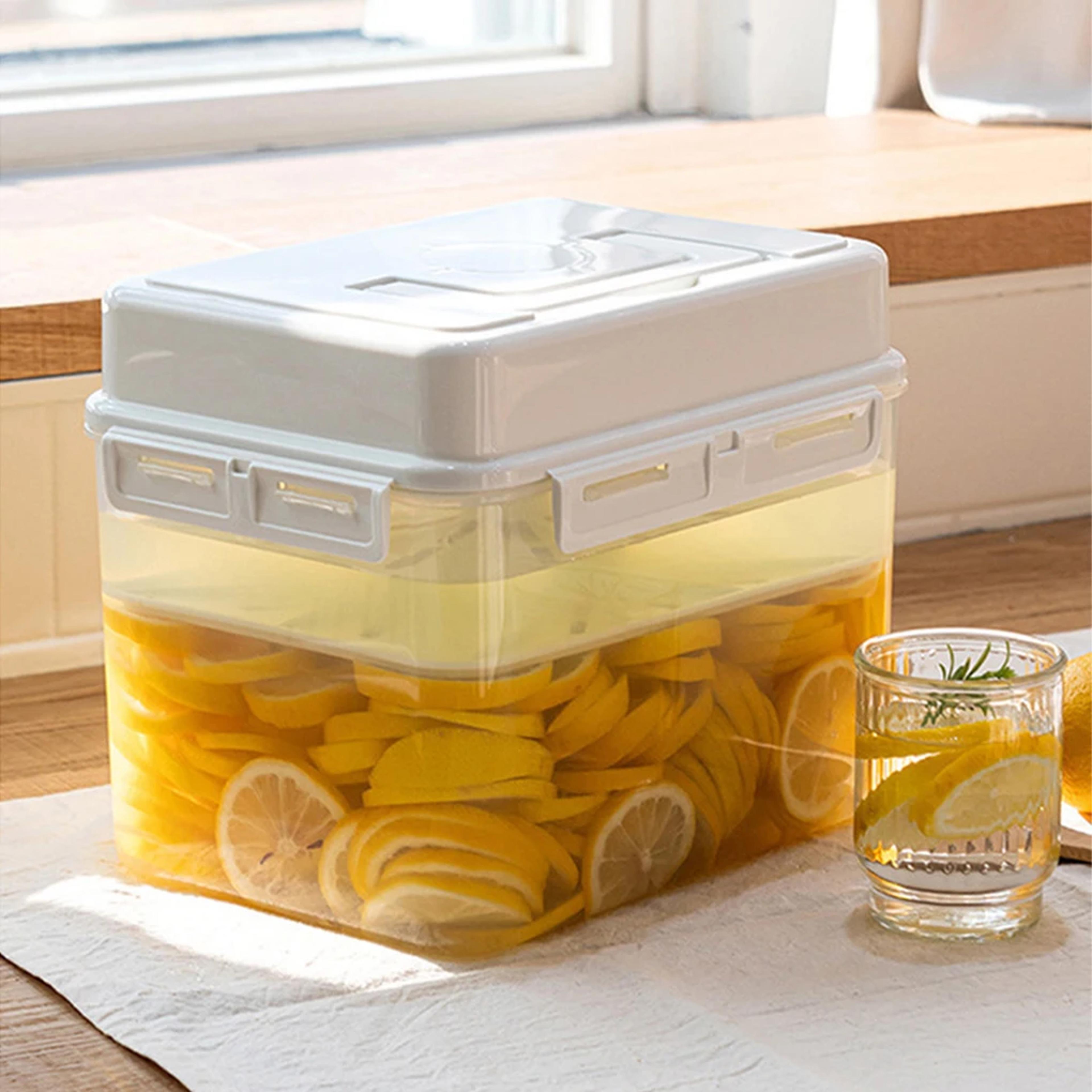 pickle jar with press plate leakproof storage, kitchen organizer for gherkin, sauerkraut, kimchi olives