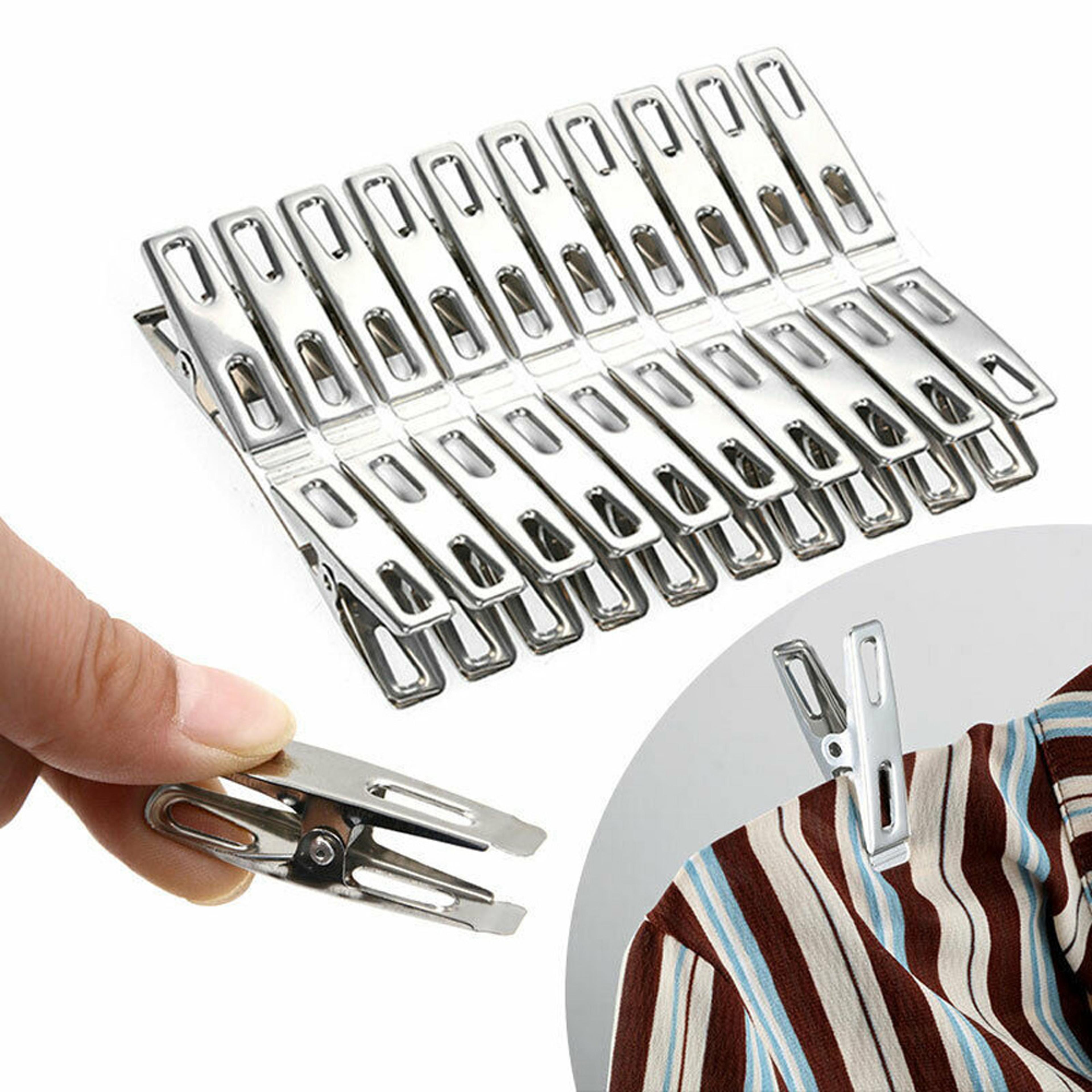Clothes Pegs Stainless Steel Clips Windproof Metal Clothespins For Washing Line Photos Hanger 2