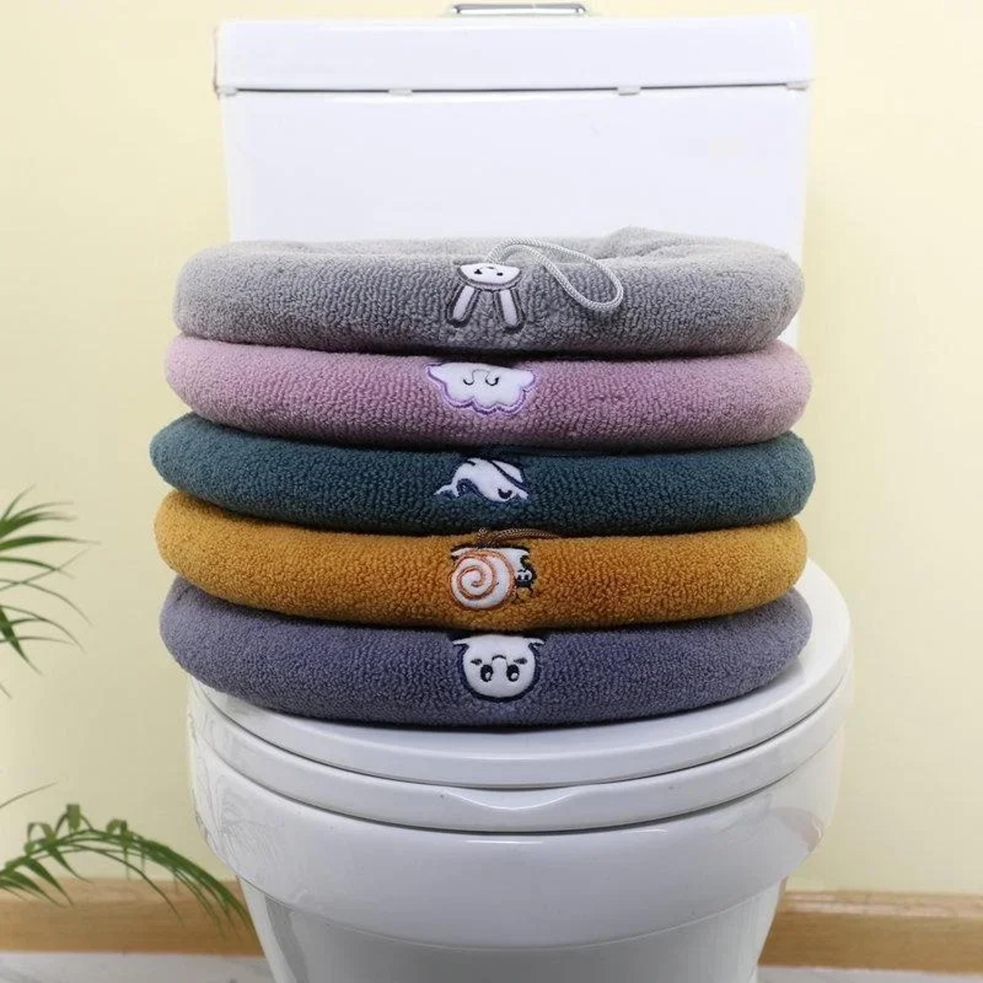 soft warm toilet seat cover elastic washable bathroom seat pad