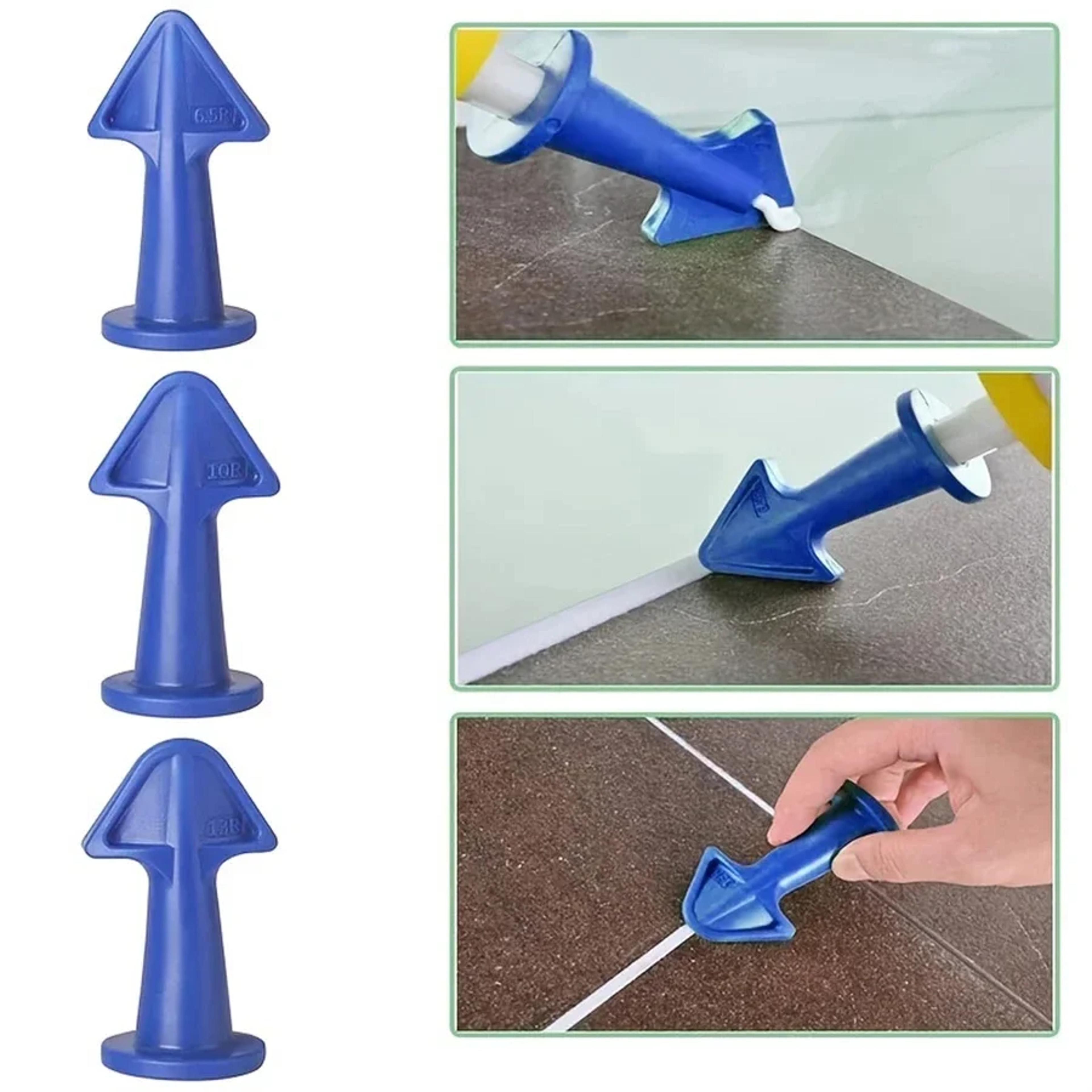 Green Silicone Caulking Tool Kit Nozzles For Kitchen Bathroom Window Sealant 2