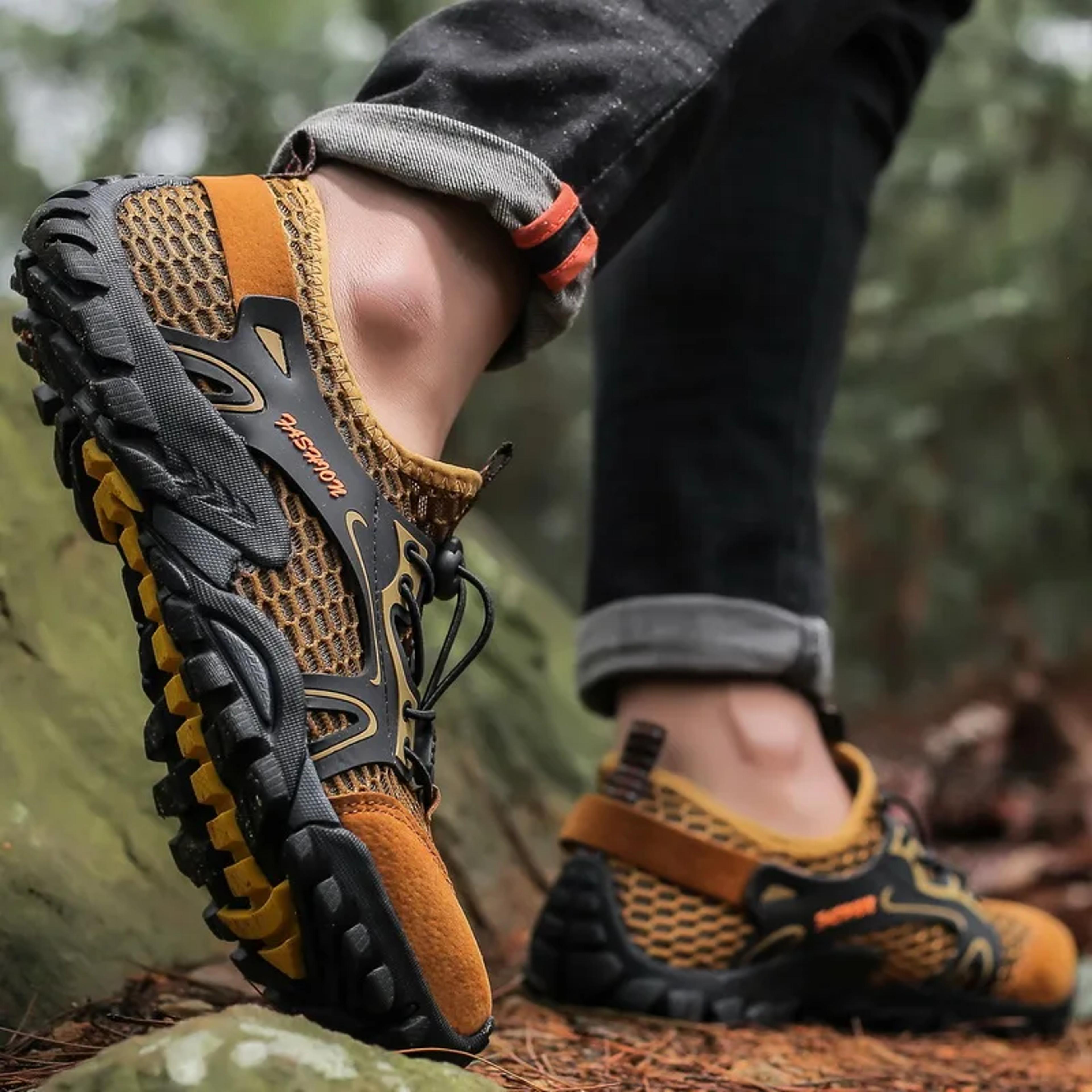 wear-resistant hiking shoes for men outdoor trekking sneakers, anti-slip durable jogging footwear