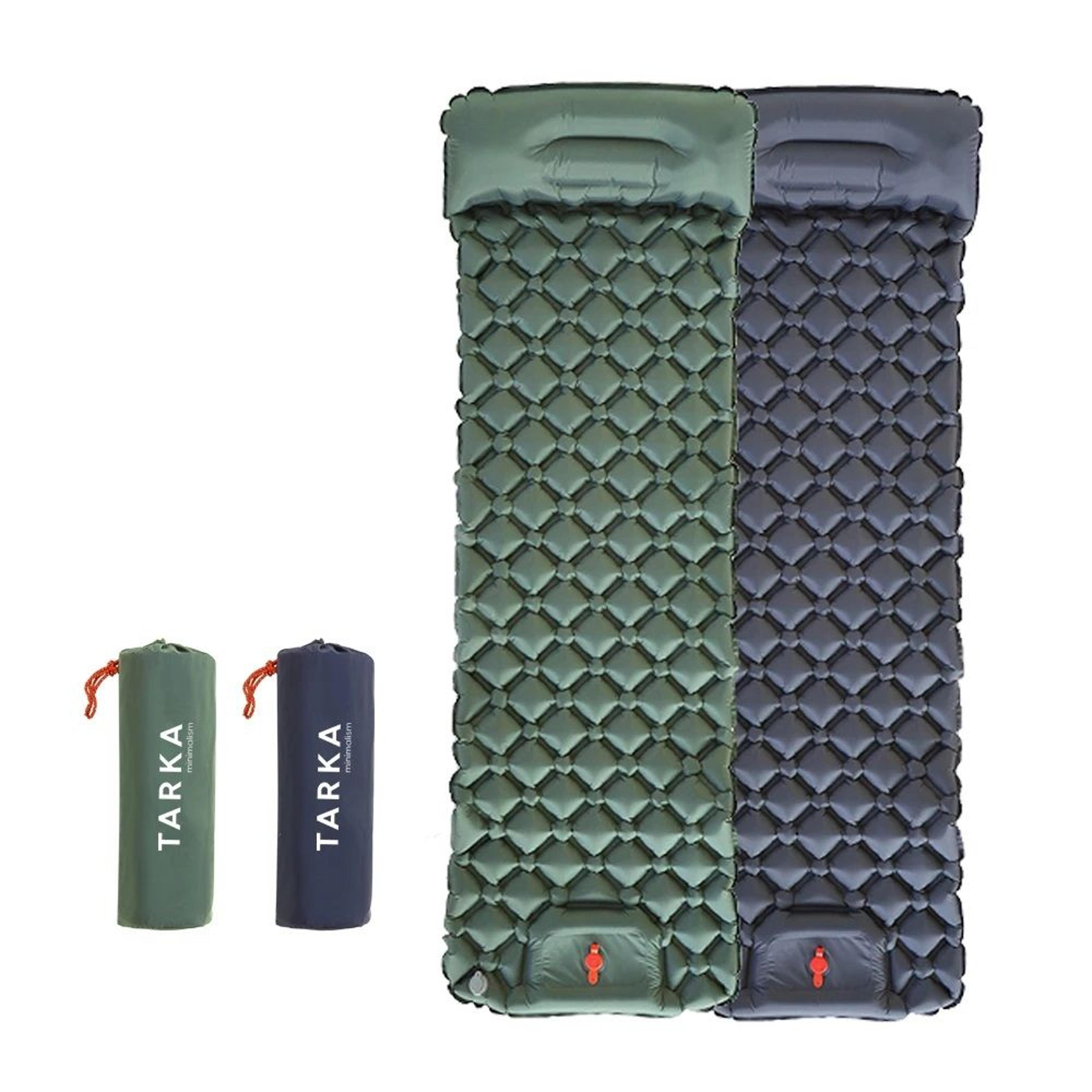 self-inflating camping mat with pillow outdoor air mattress for hiking climbing