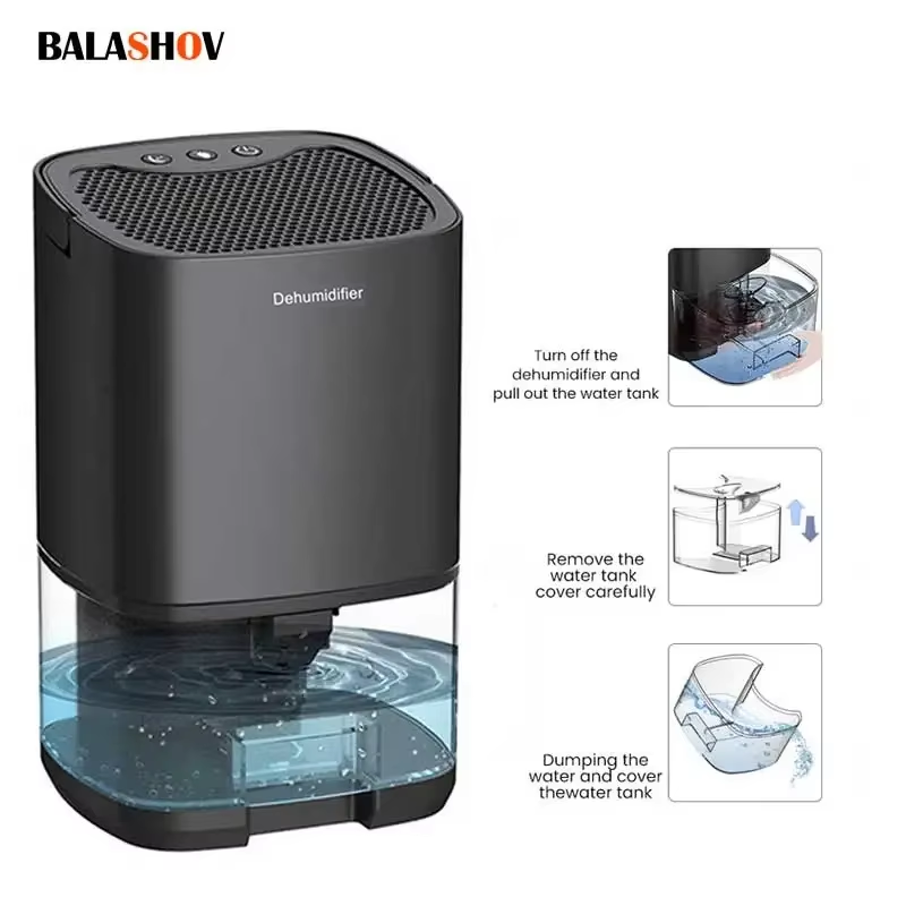 portable air dehumidifier moisture absorber for home office