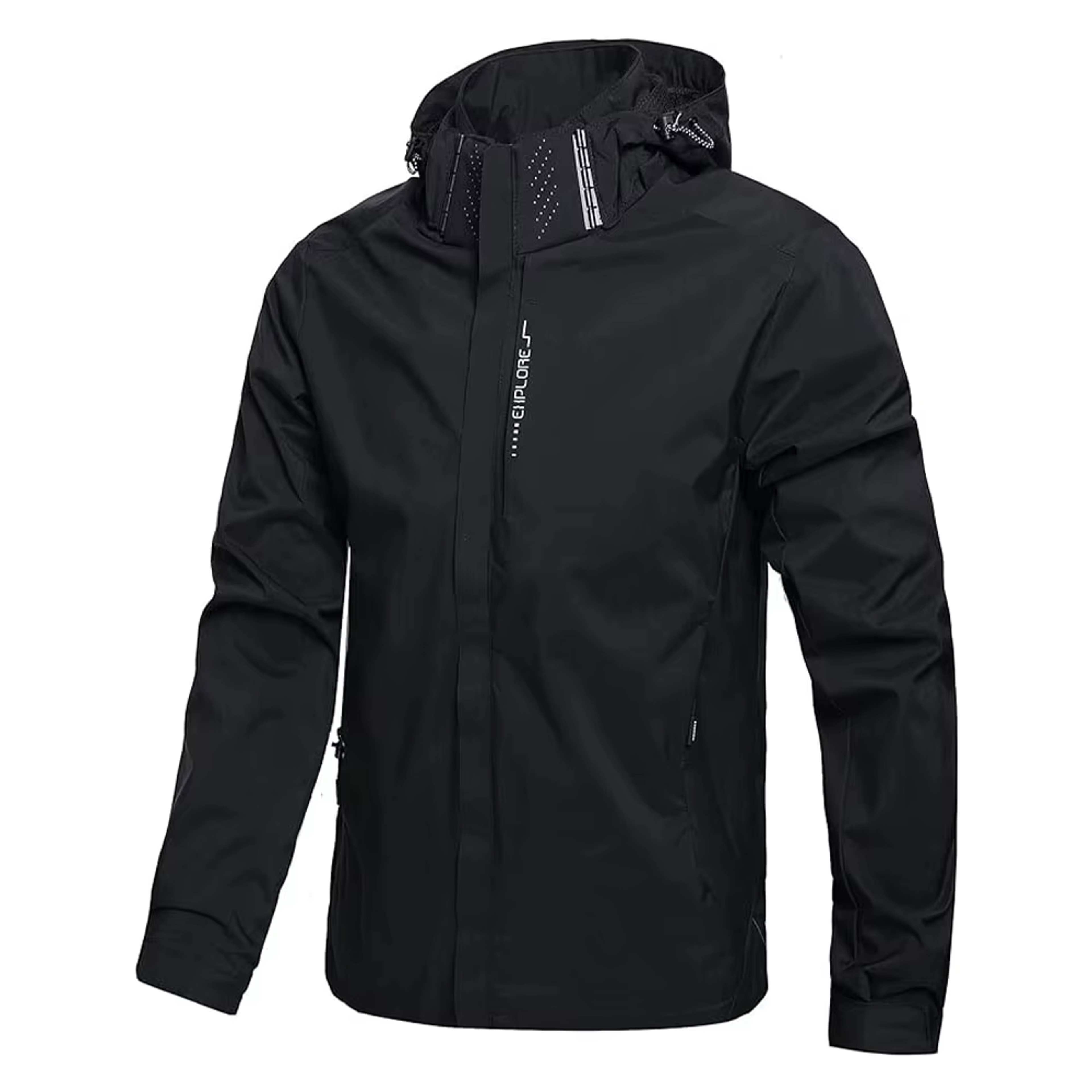 mens waterproof windproof hiking rain jacket with hood