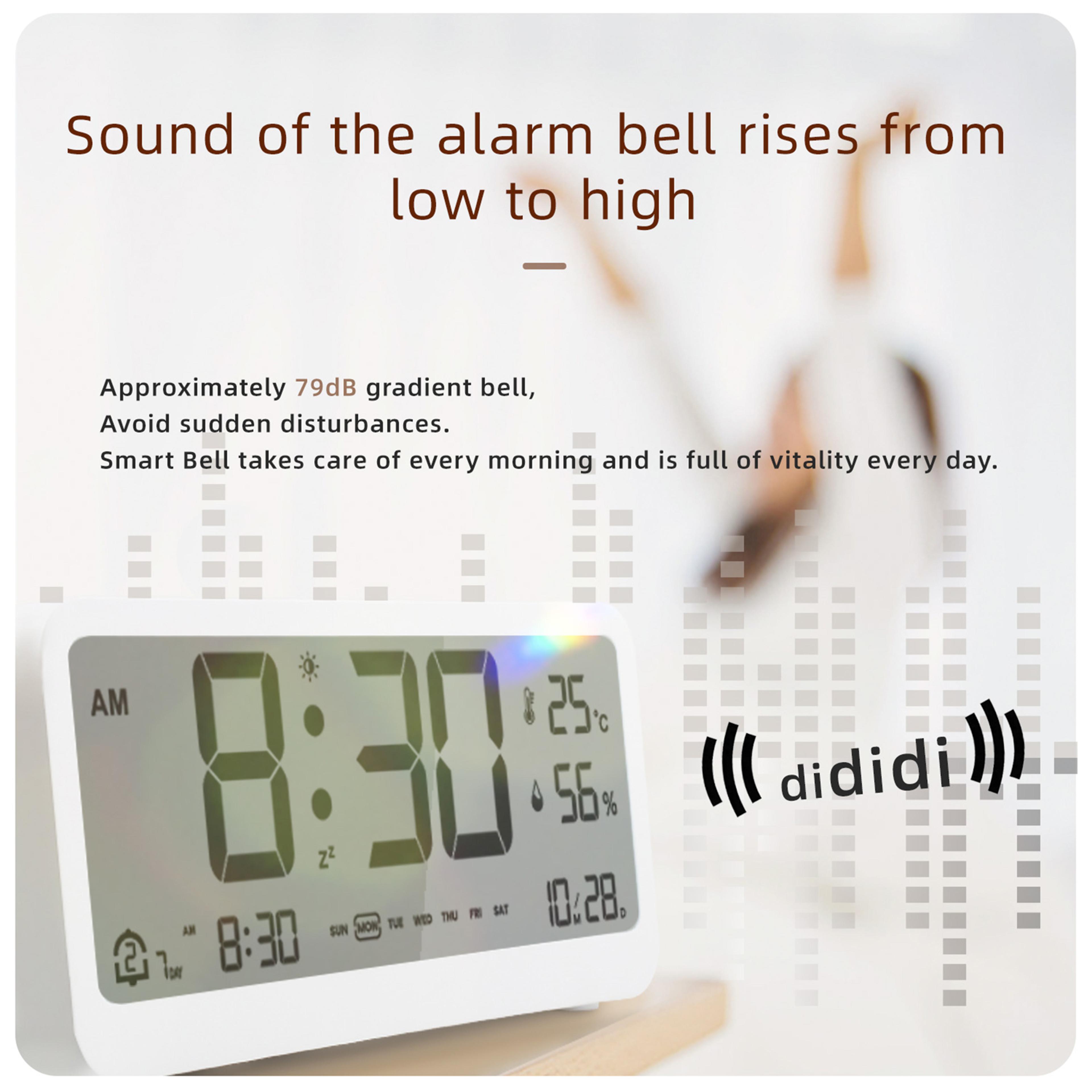 Multifunctional LED Digital Alarm Clock With Temperature Humidity Display 3