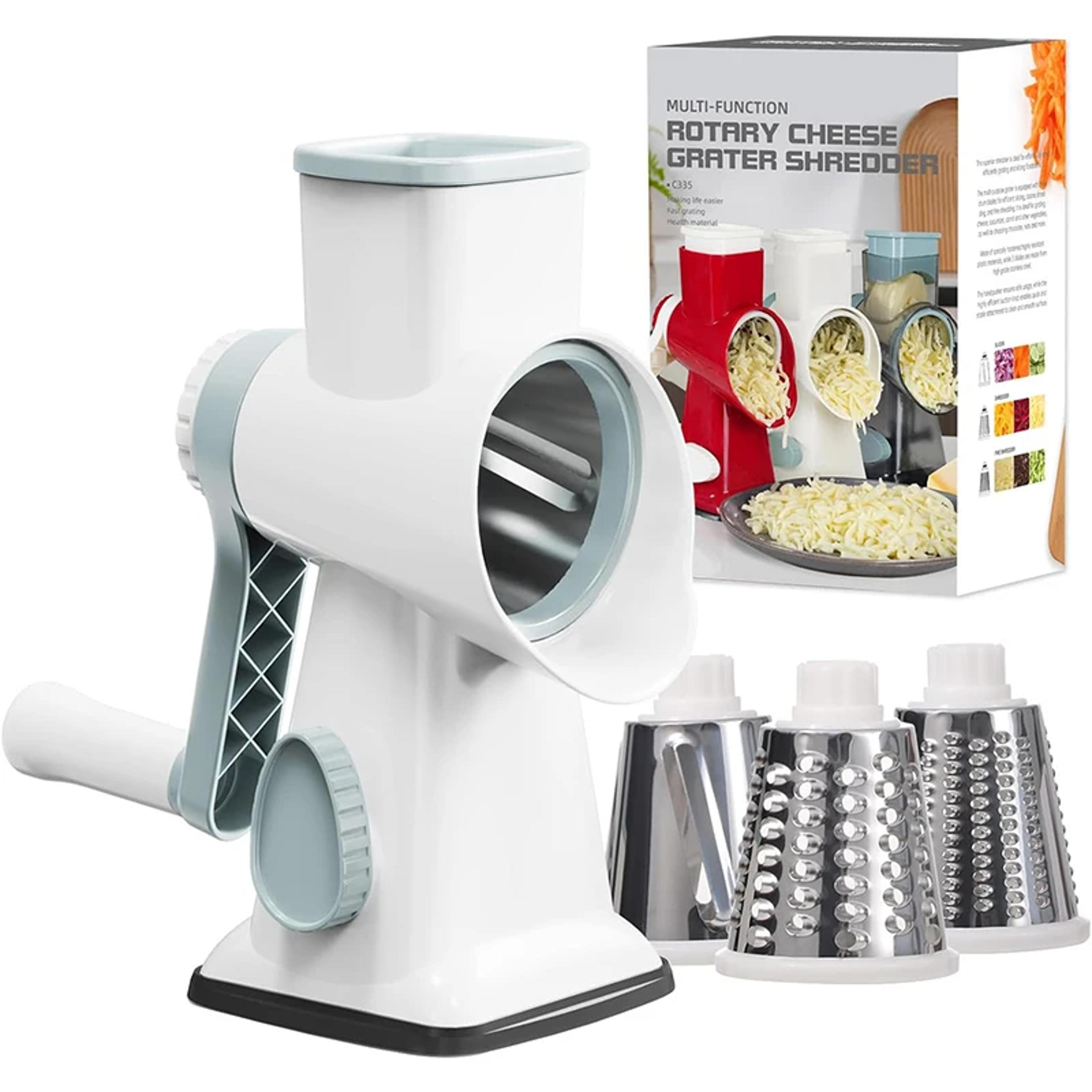 Rotary Kitchen Slicer Grater With Container Cheese Vegetable Nut Grinder Tool 7