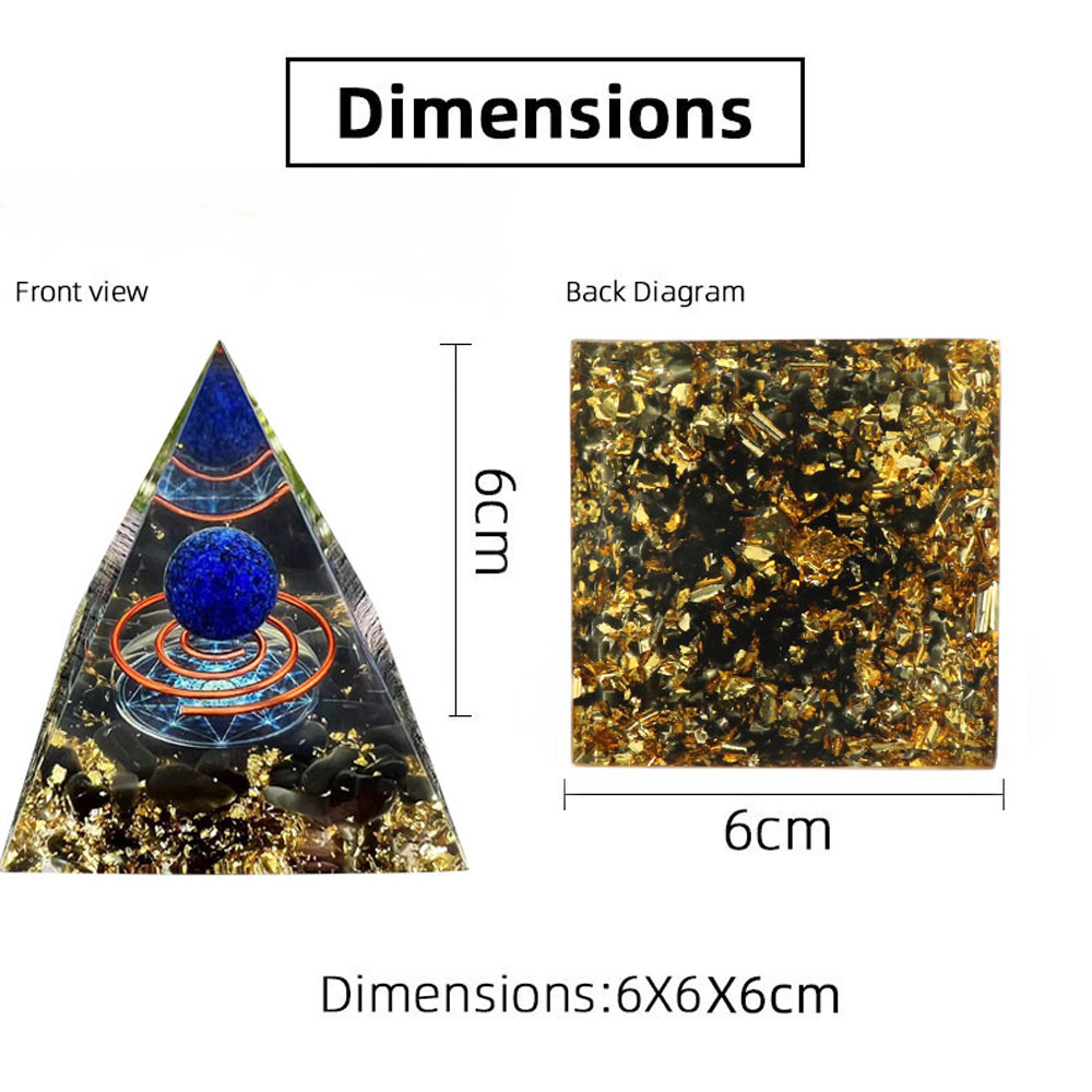 Energy Pyramid Orgonite Healing Crystal Amethyst Ball Natural Chakra Tool Home Decor Gift 2