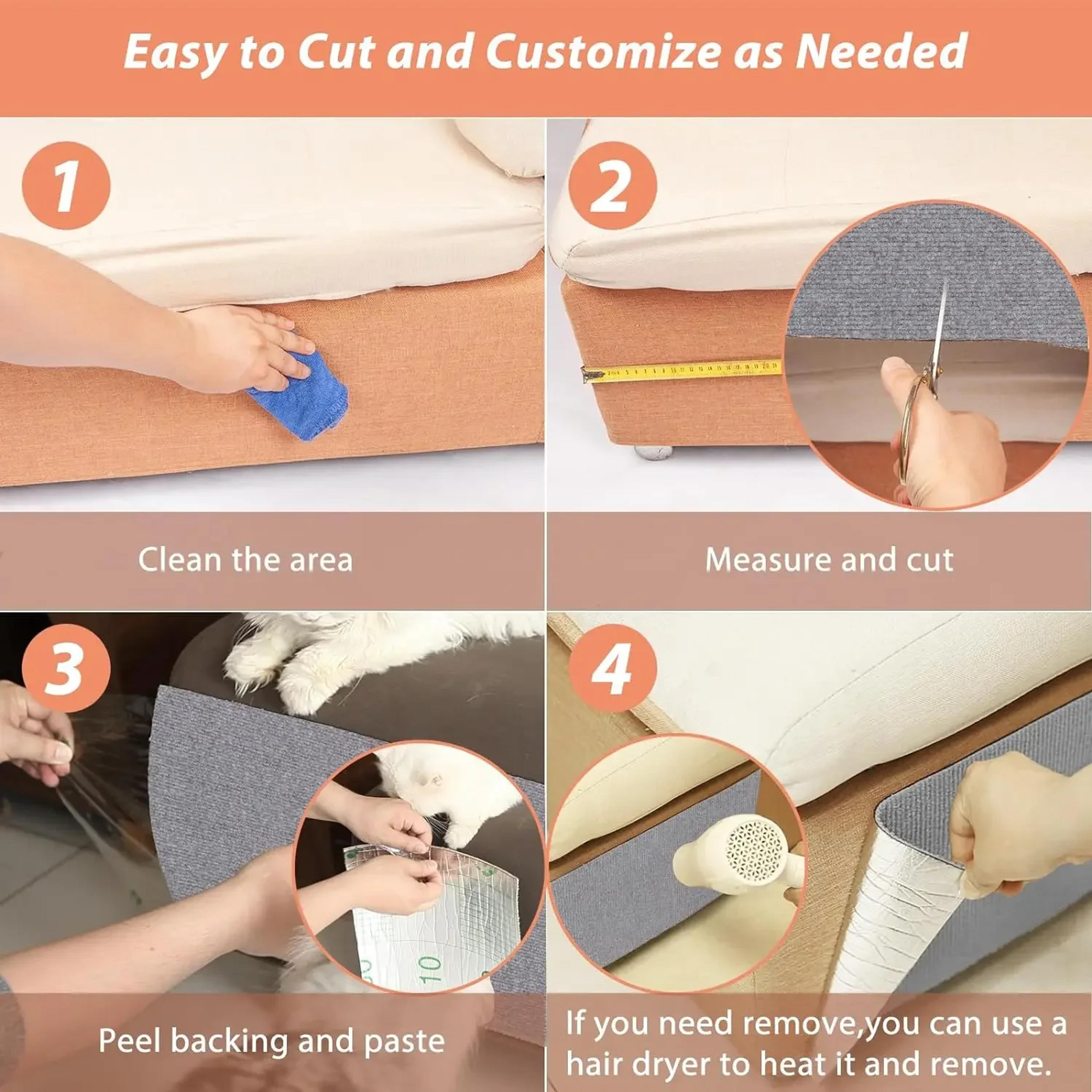 Cat Scratching Mat SelfAdhesive Trimmable Carpet For Sofa Furniture Protection 5
