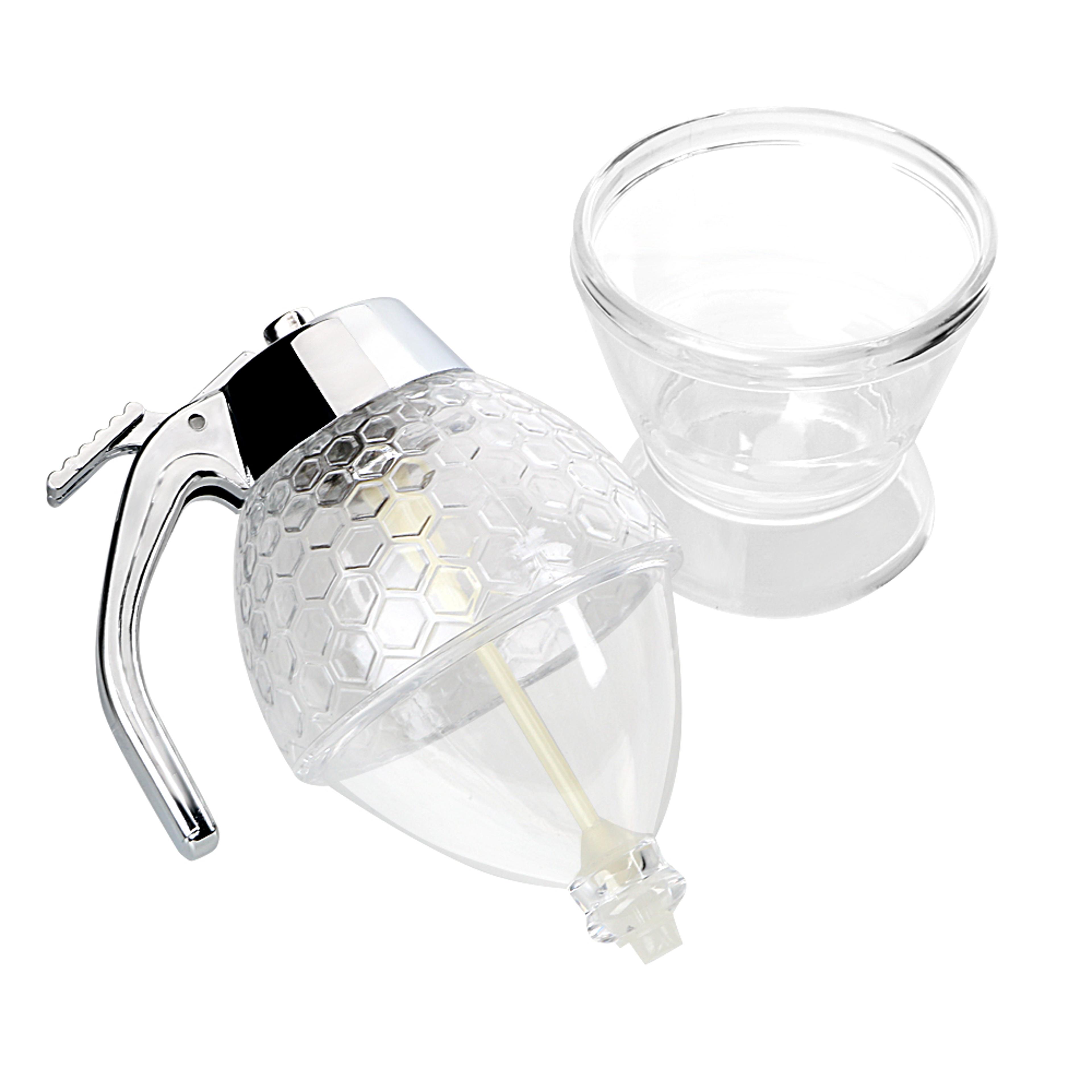 Honey Dispenser Syrup Storage Bottle With Drip Stand Kitchen Accessory 4