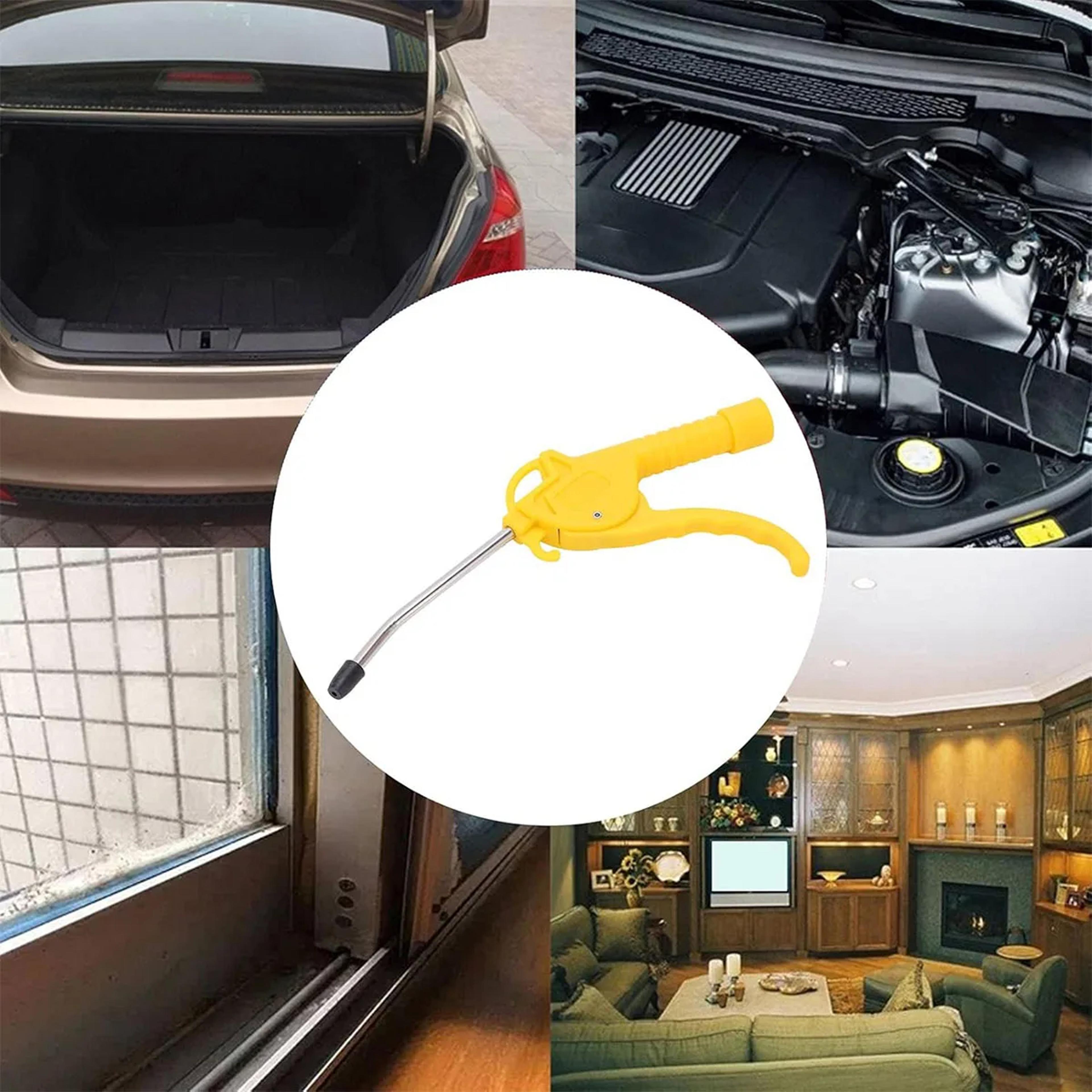 high flow air blow gun for compressor with angled bent nozzle, available in different colors, short style