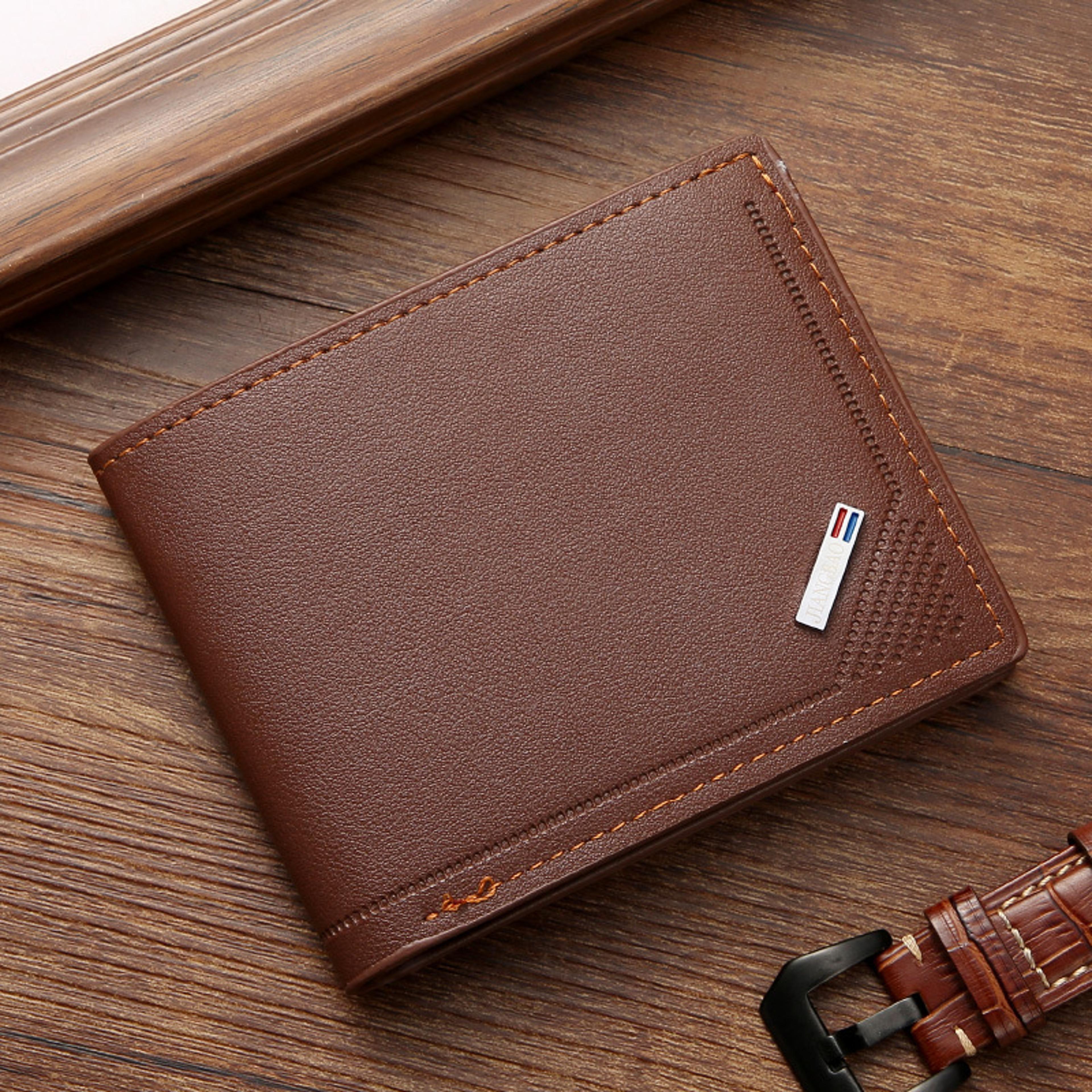 Frosted Leather Wallet For Men MultiSlot Coin Pocket Photo Holder Small Compact And Stylish 8