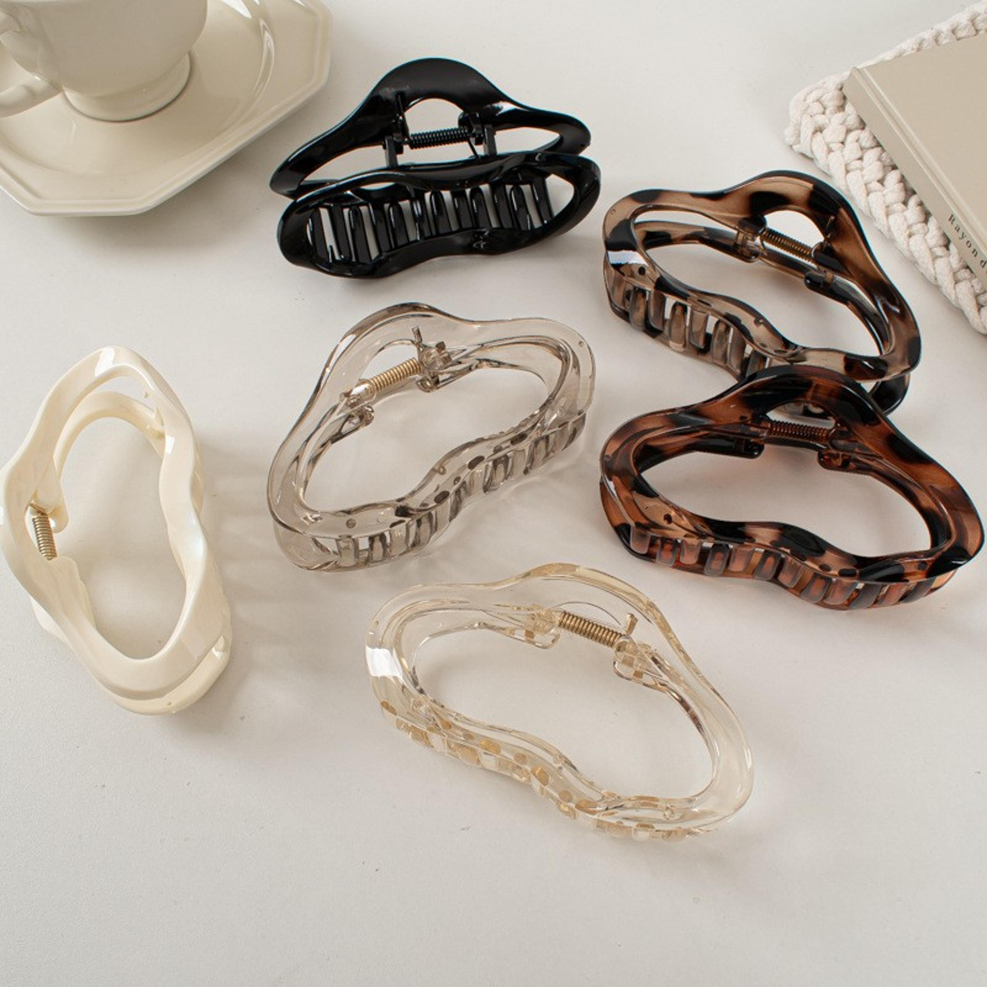 tortoiseshell large hair claw clip stylish hollow out strong hold hair clip for women