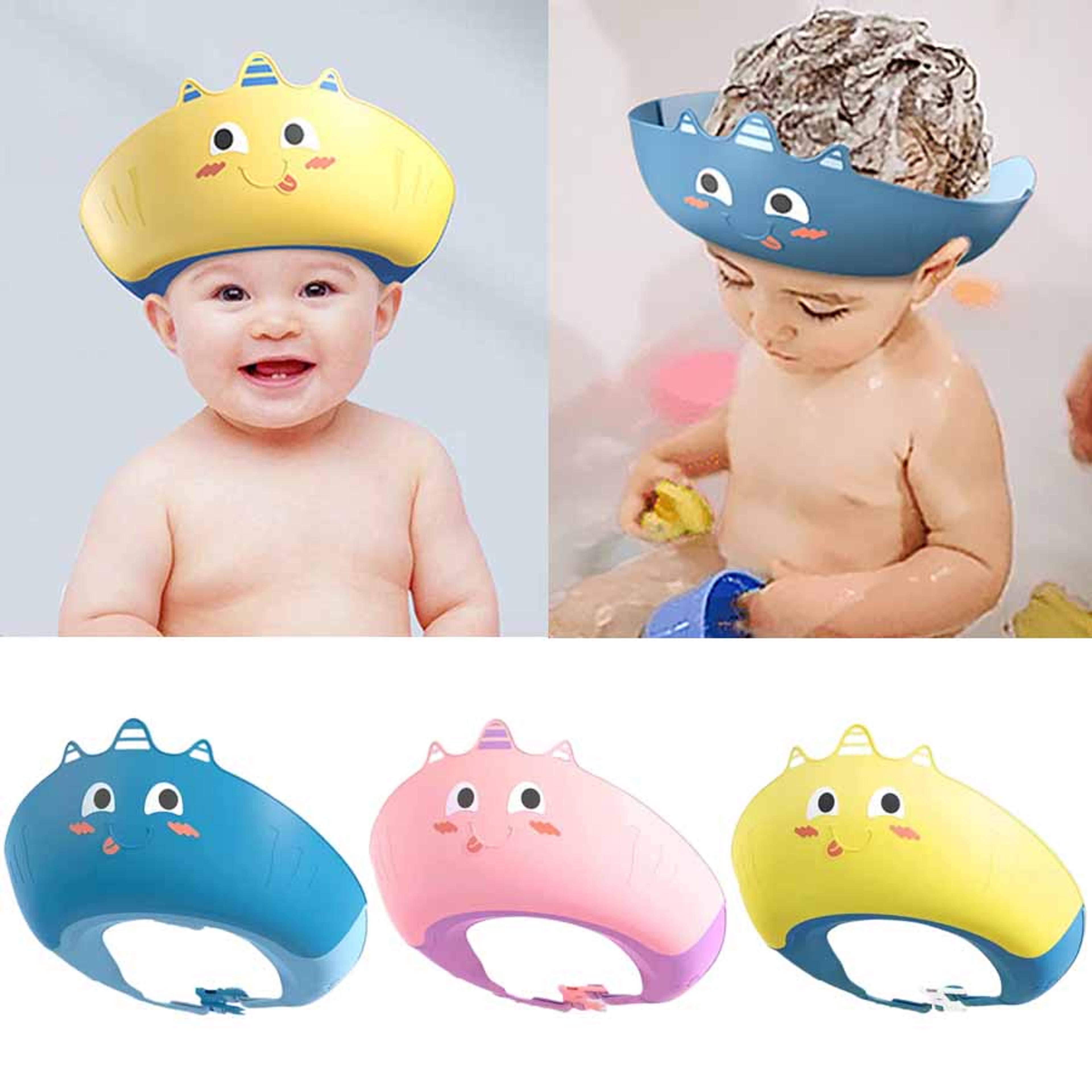 soft adjustable baby shampoo cap, waterproof children shower shampoos hat, ear and eye safe protection wash hair hat for