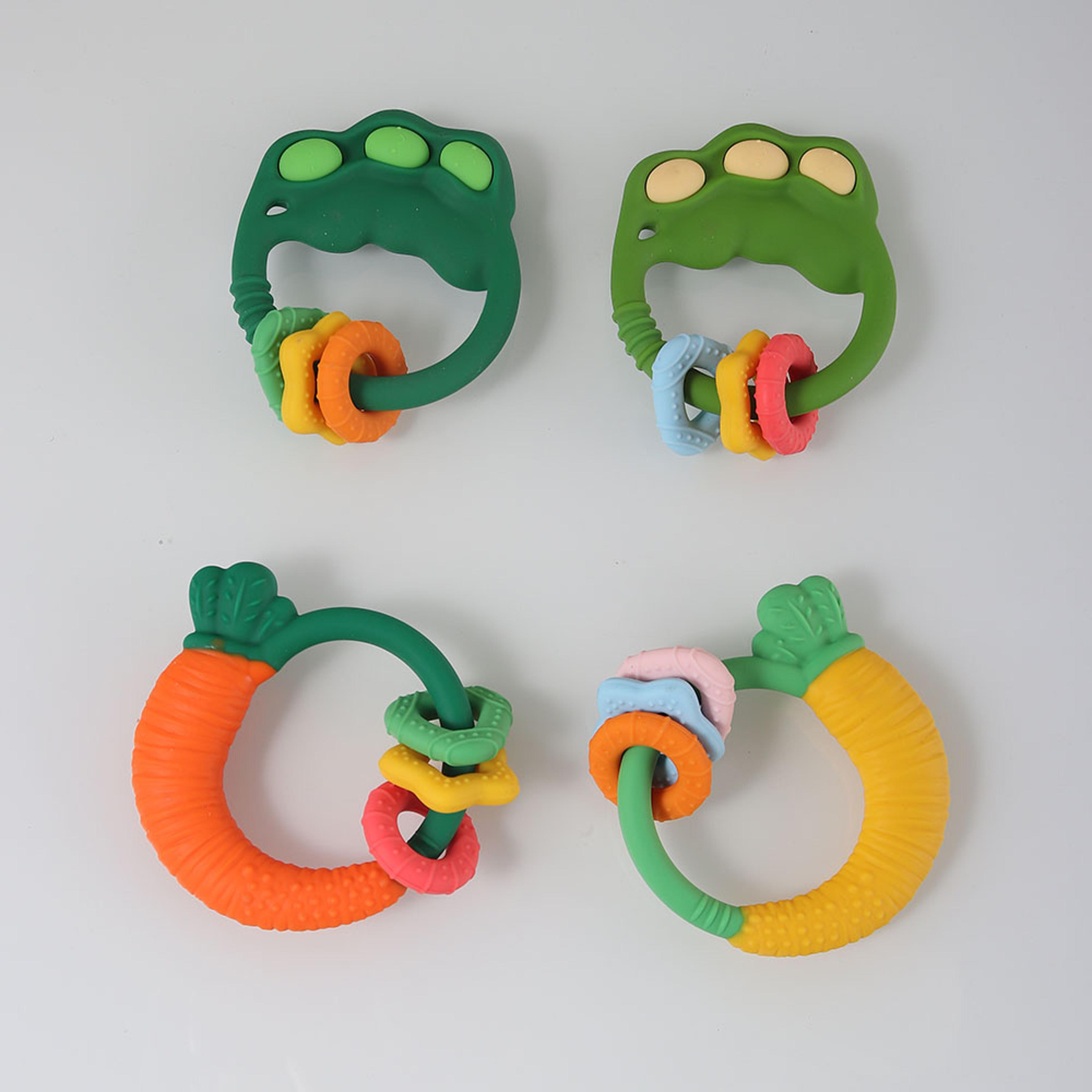 bpa-free silicone carrot teether, safe chewing toy for infants, teething relief