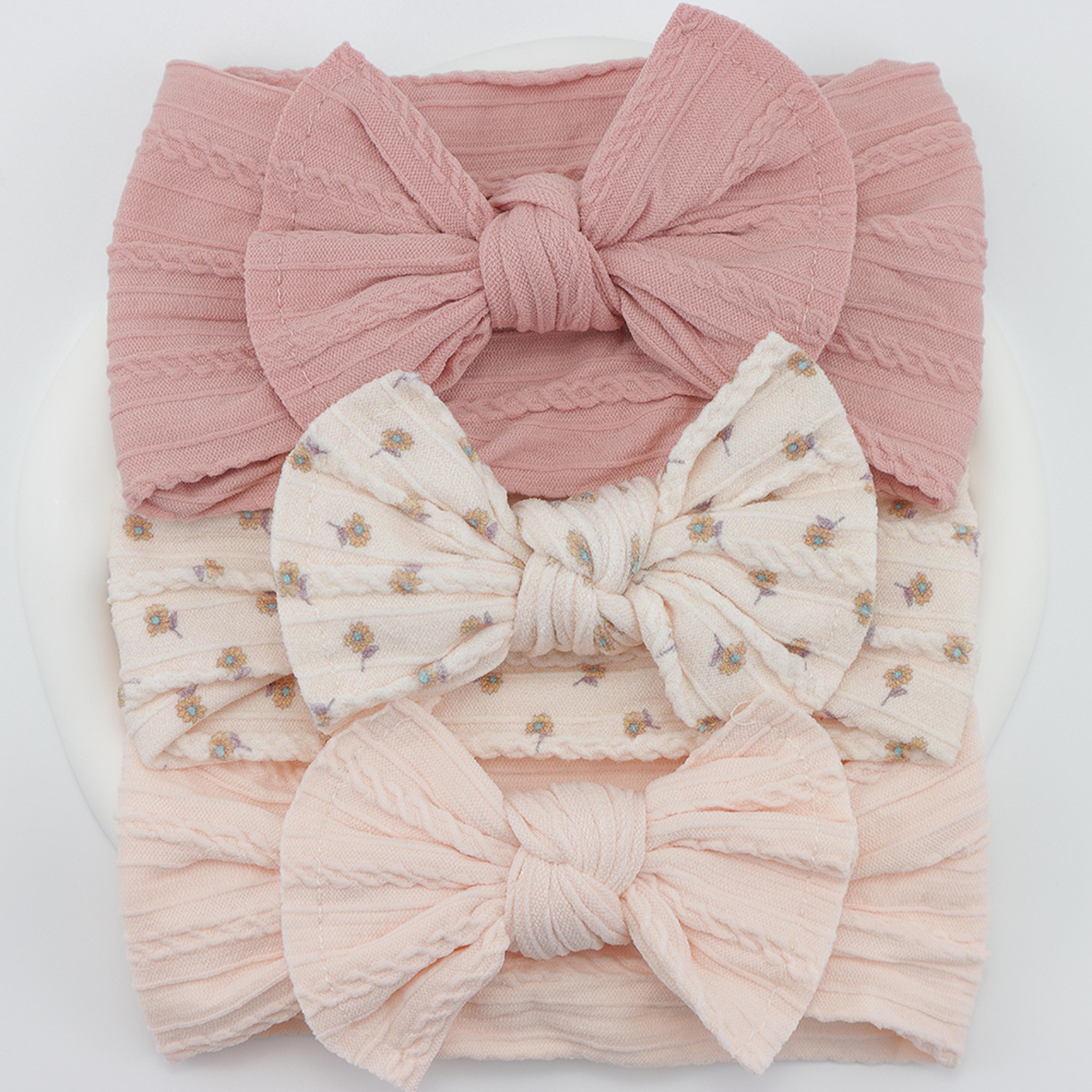 infant hair accessories, baby girl headbands lot, elastic hair bands, newborn gift bows, kids turban headband set
