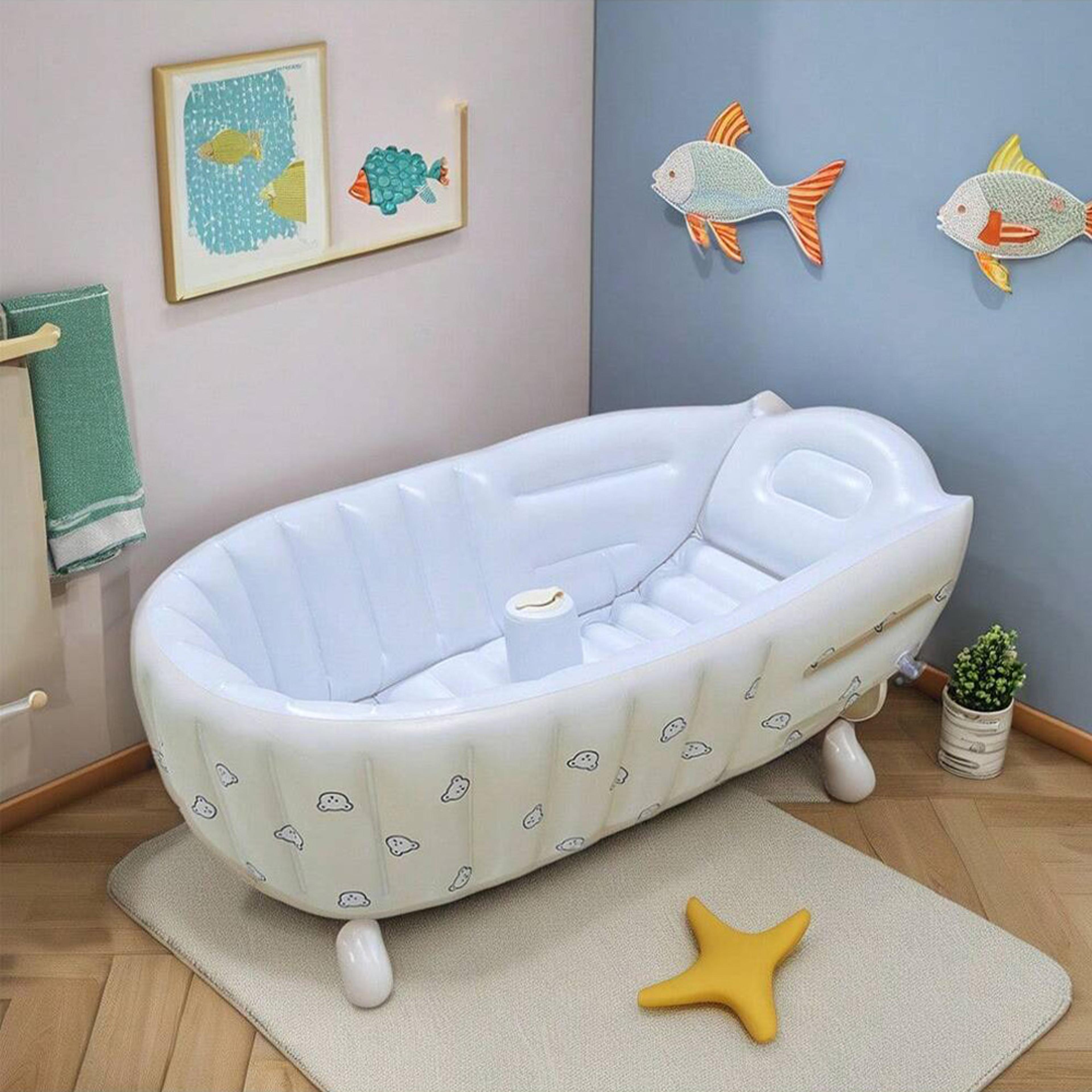 mini inflatable bathtub for baby, portable non-slip travel pool