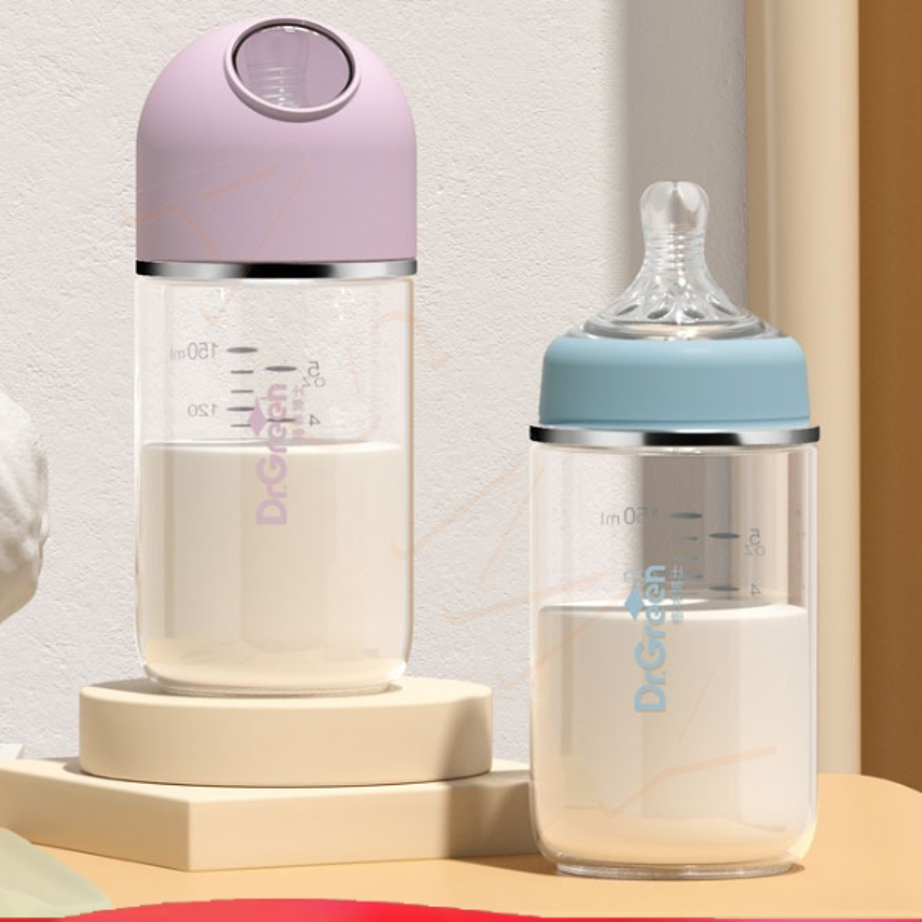 high borosilicate glass bottle, wide mouth bottle, new upgrade professional newborn baby bottles