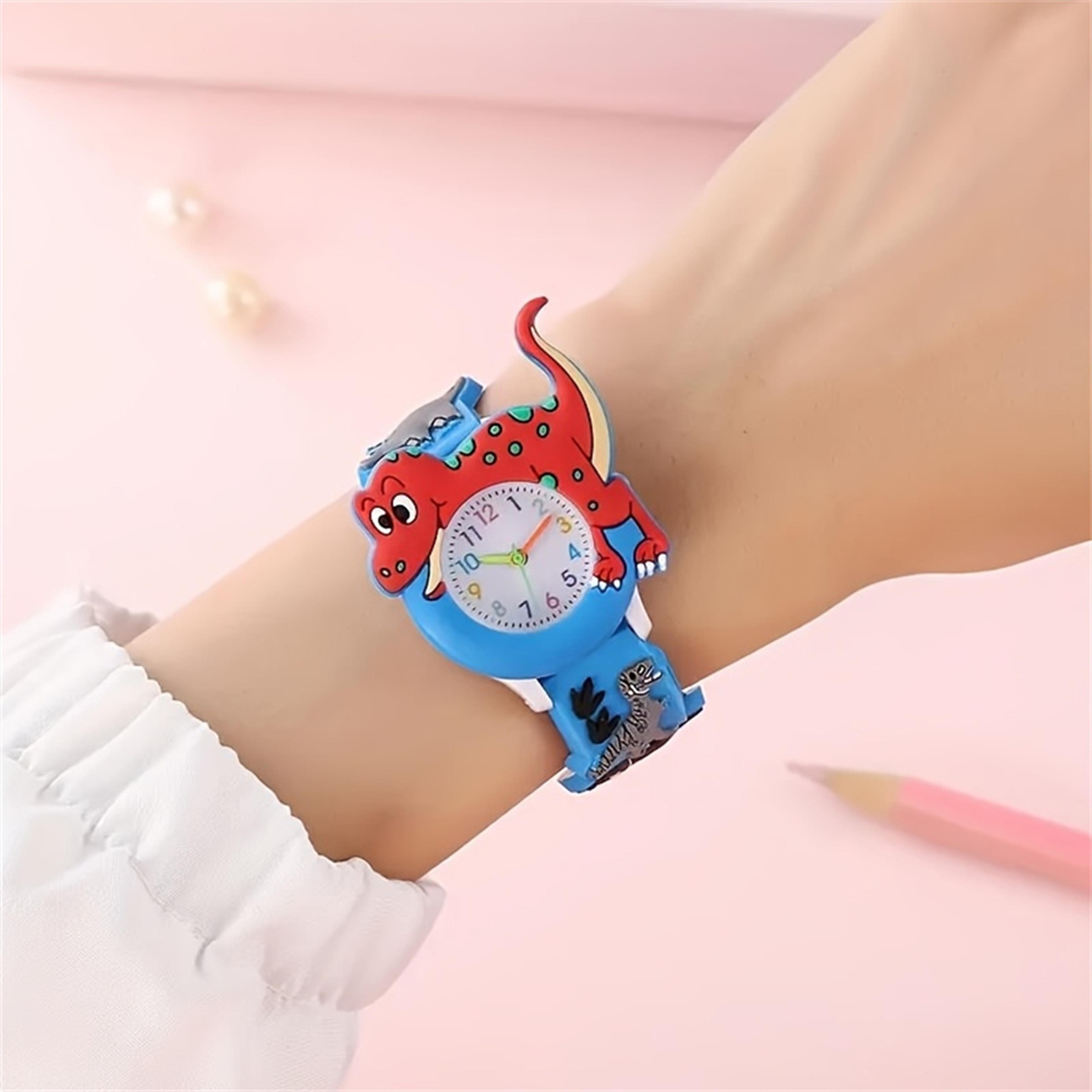 3D Dinosaur Kids Cartoon Silicone Quartz Watch For Students 1