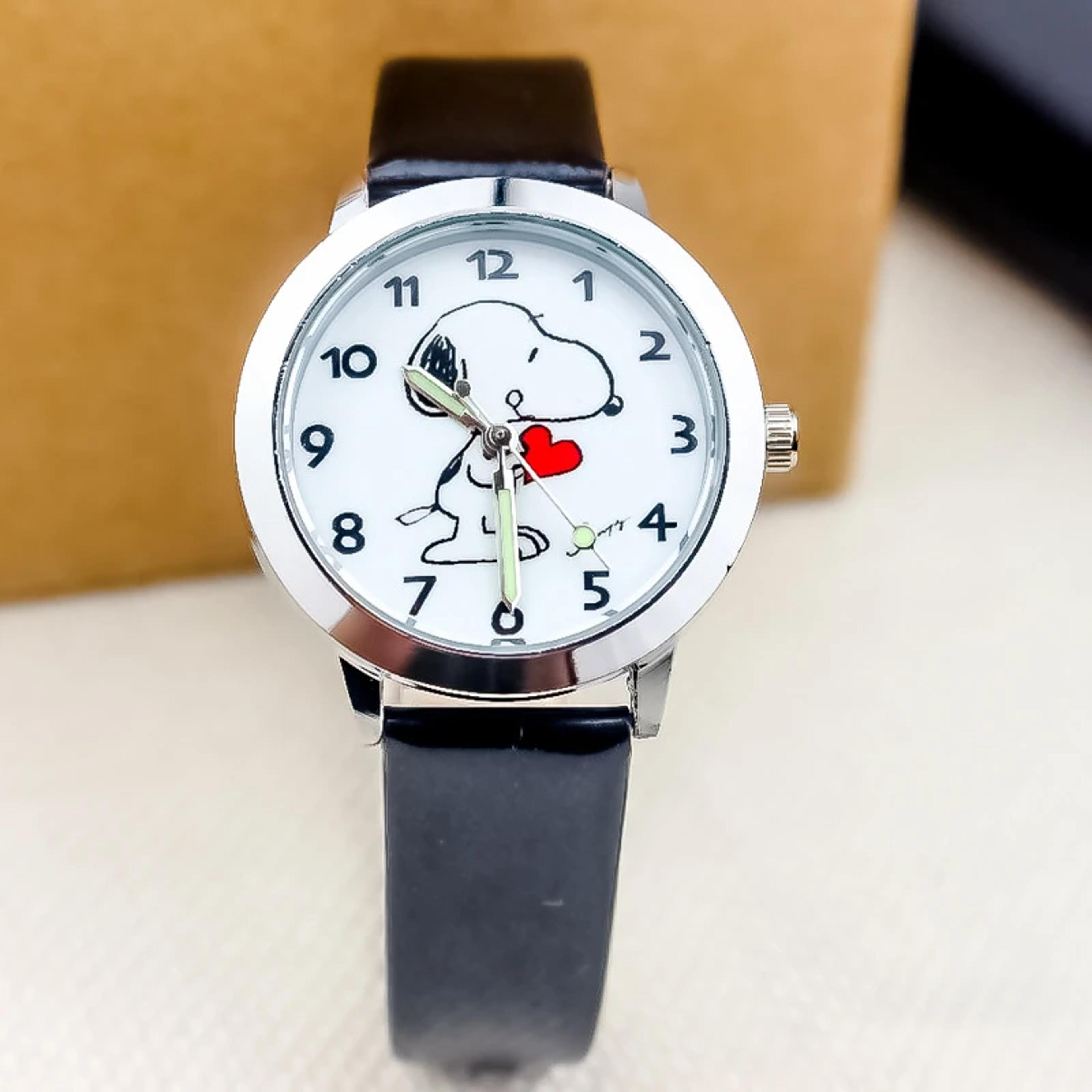 Kawaii Anime Figure Kid Wristwatch Cute Snoopy Quartz Watch Colorful Needle Noctilucent Watch For B 3
