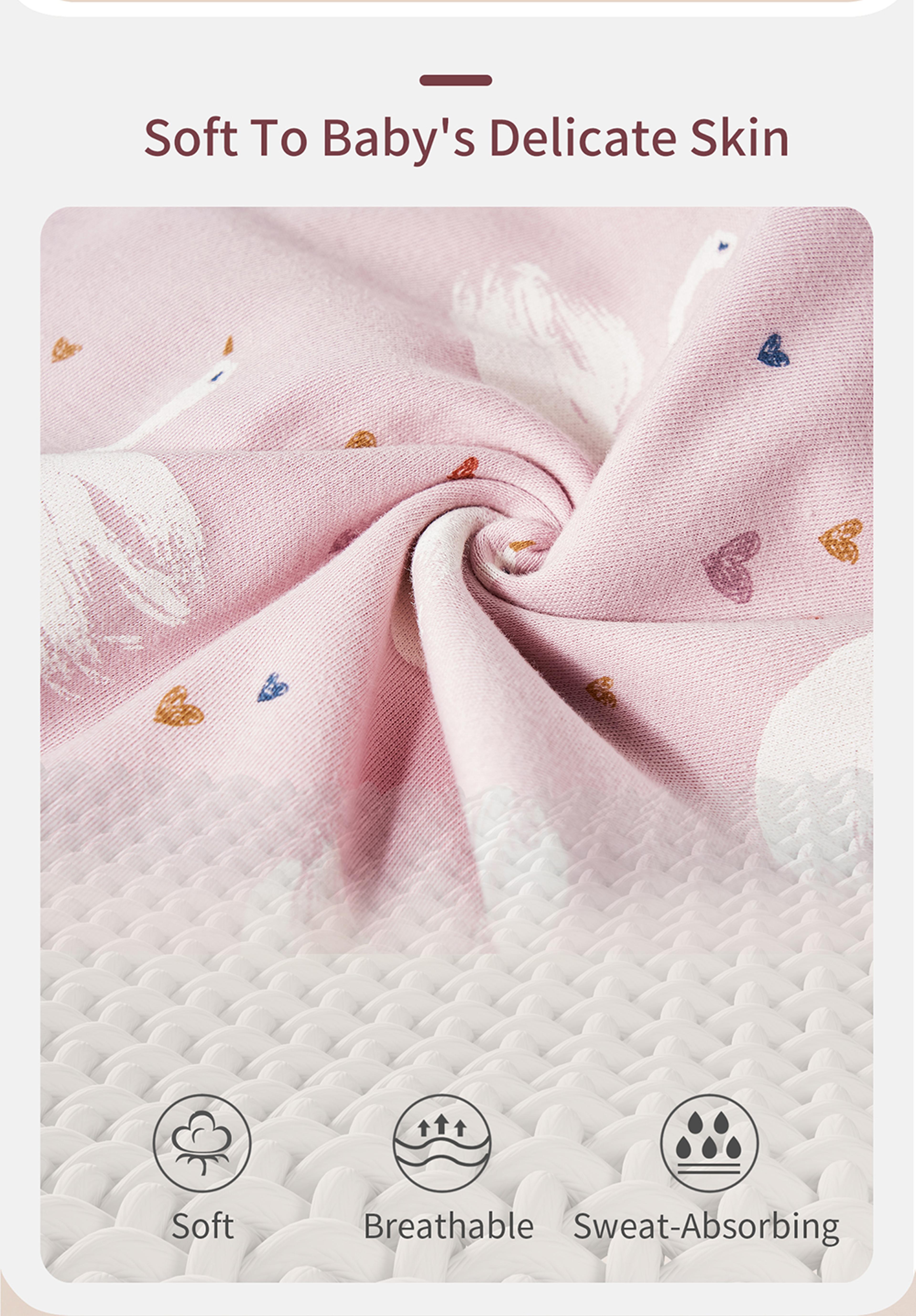 Newborn Baby Cotton Sleeping Bags Raised Hand Sleepsacks Antistartle Cartoon Blankets 3