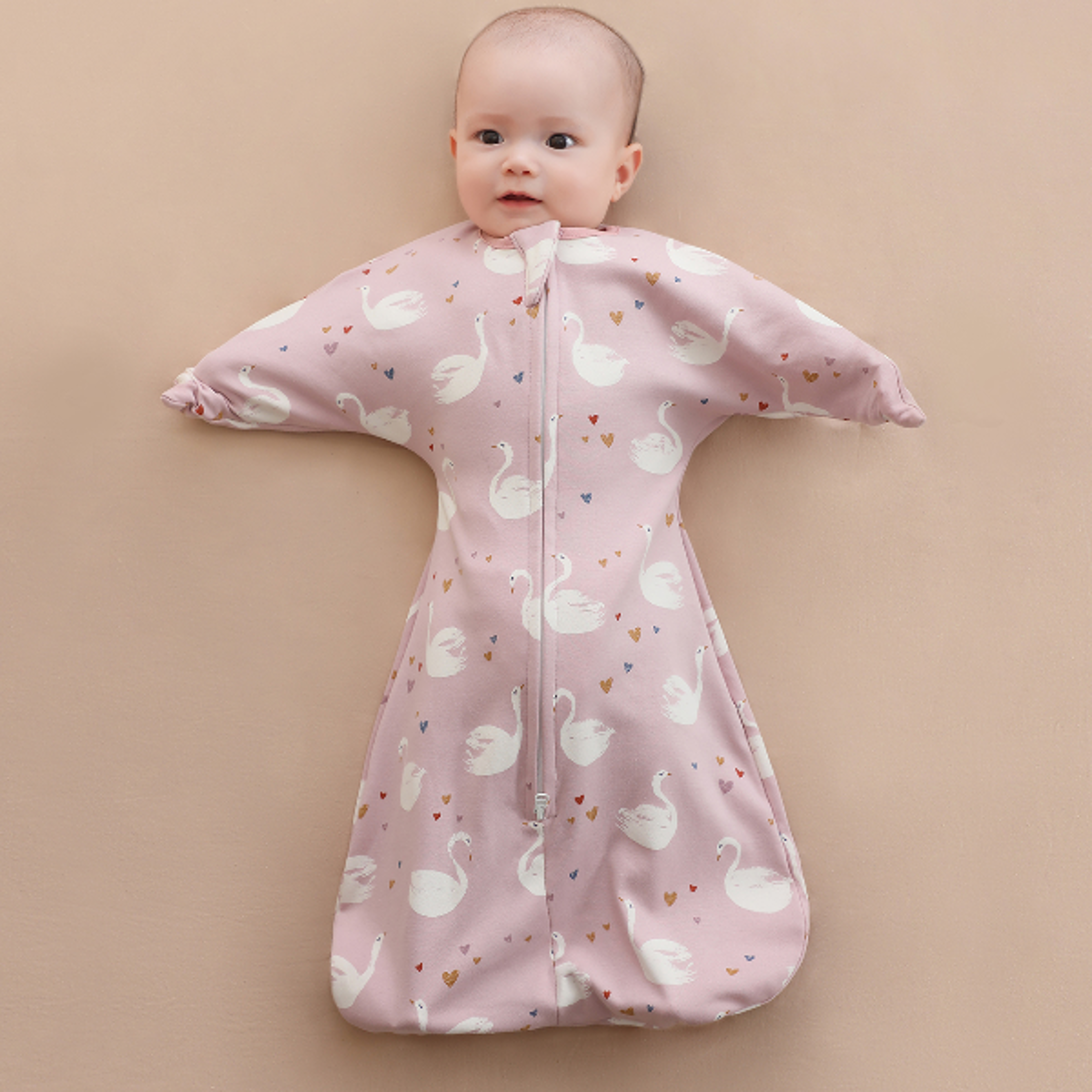 newborn baby cotton sleeping bags, raised hand sleepsacks, anti-startle cartoon blankets