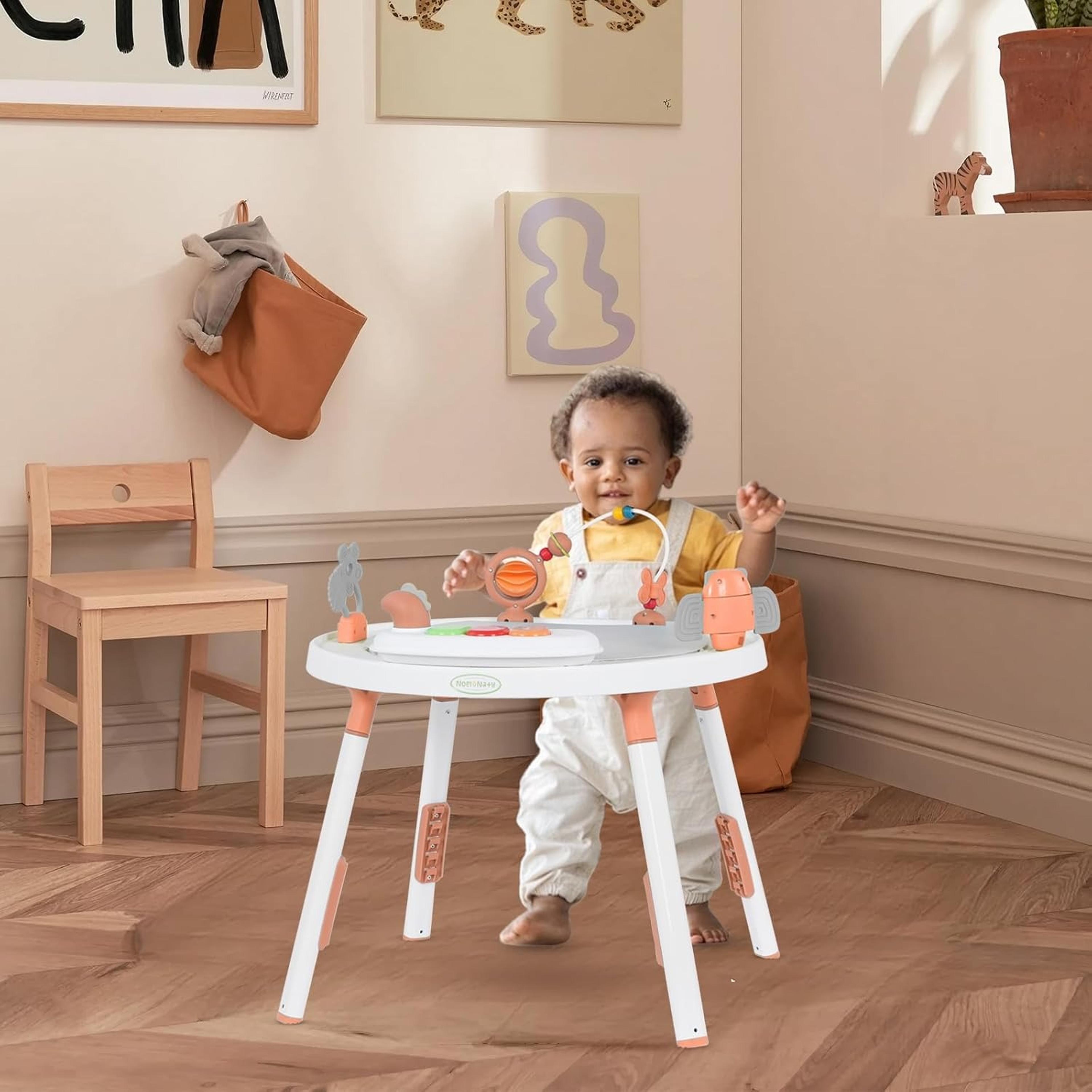 baby activity center rotating seat, detachable toys for toddler development and fun