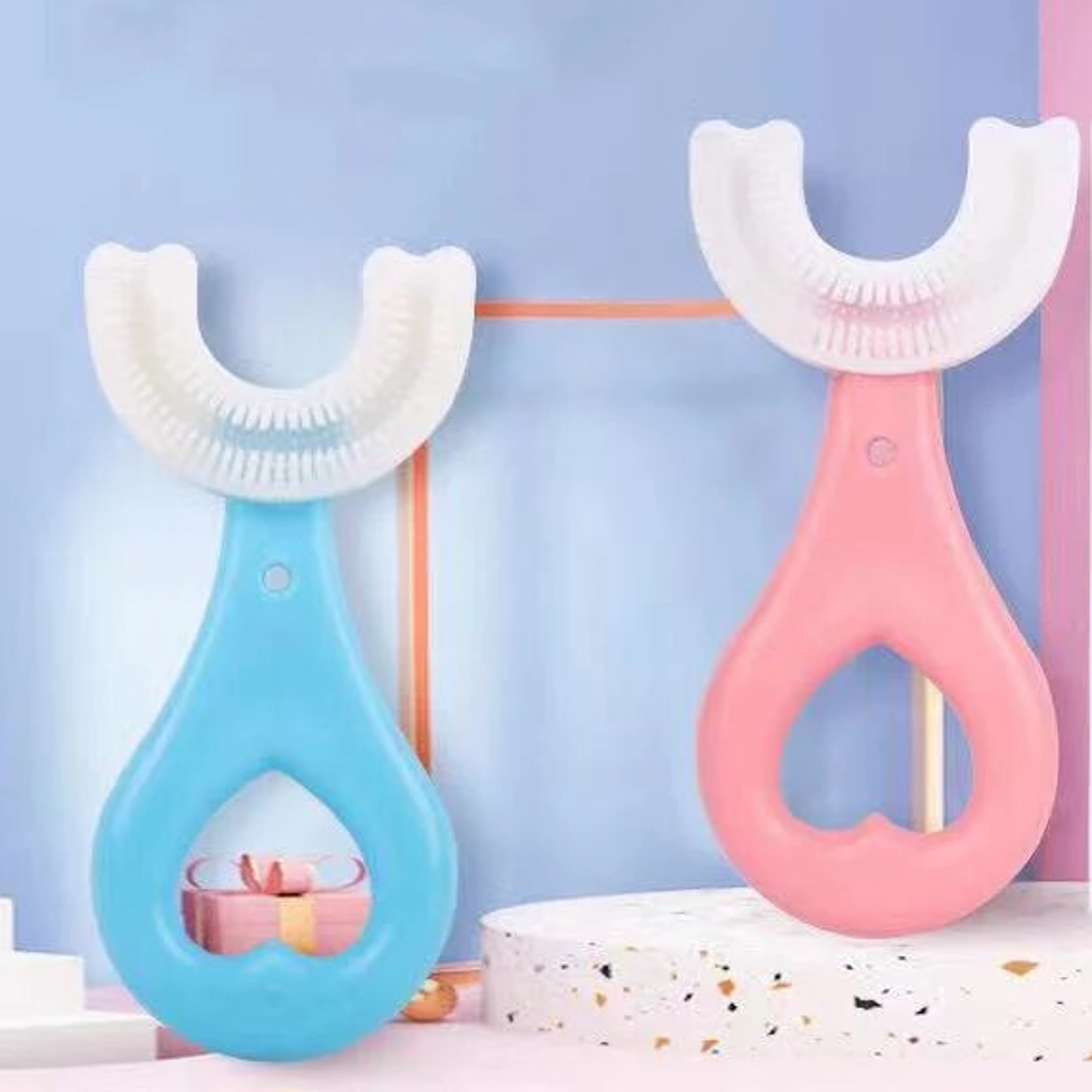 baby teeth cleaning oral cleaning toothbrush, u shaped kids toothbrush brushing instrument children brushing tools