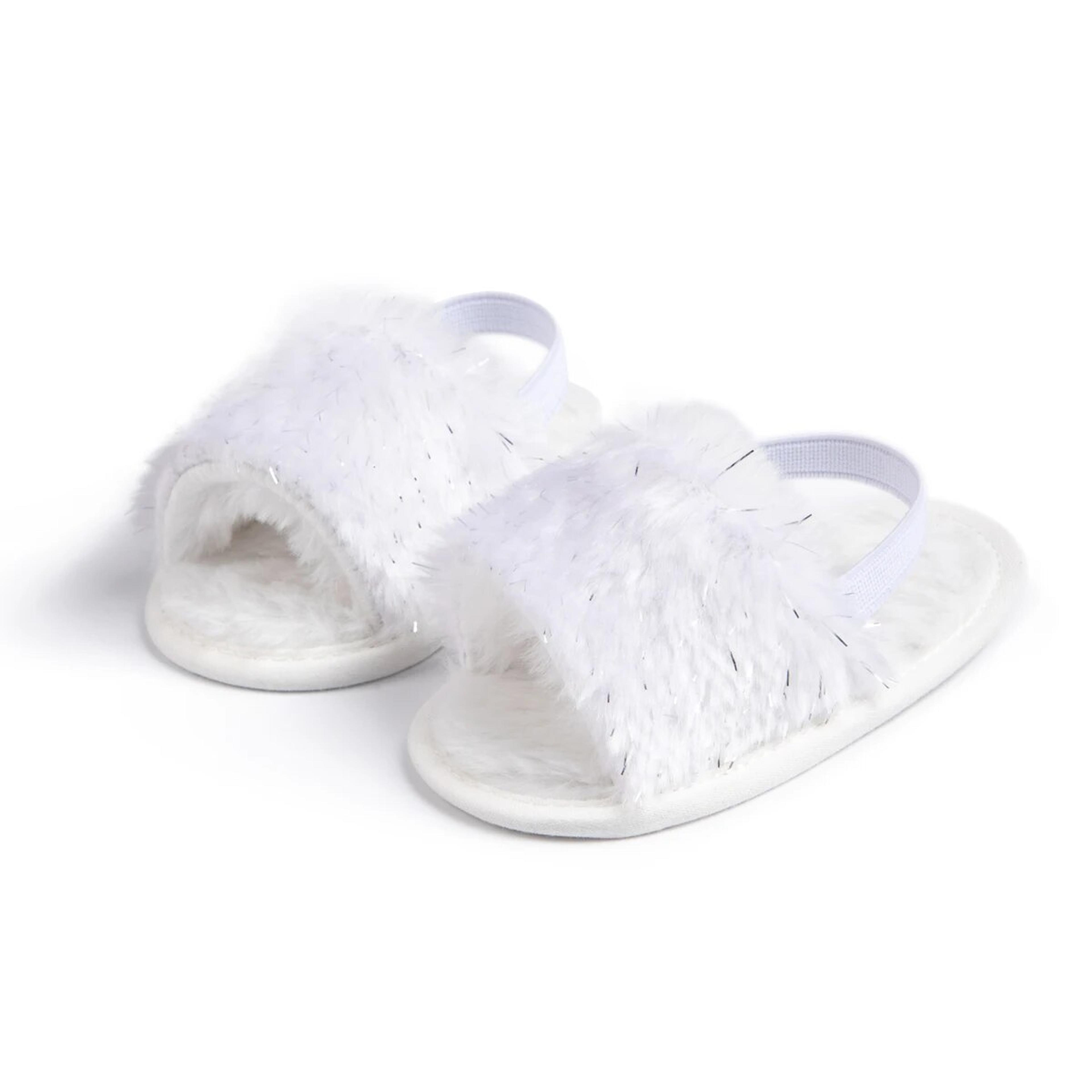 Soft Cotton Meckior Baby Sandals For Boys Girls Fluffy AntiSlip Shoes First Walkers Toddler Slipper 5