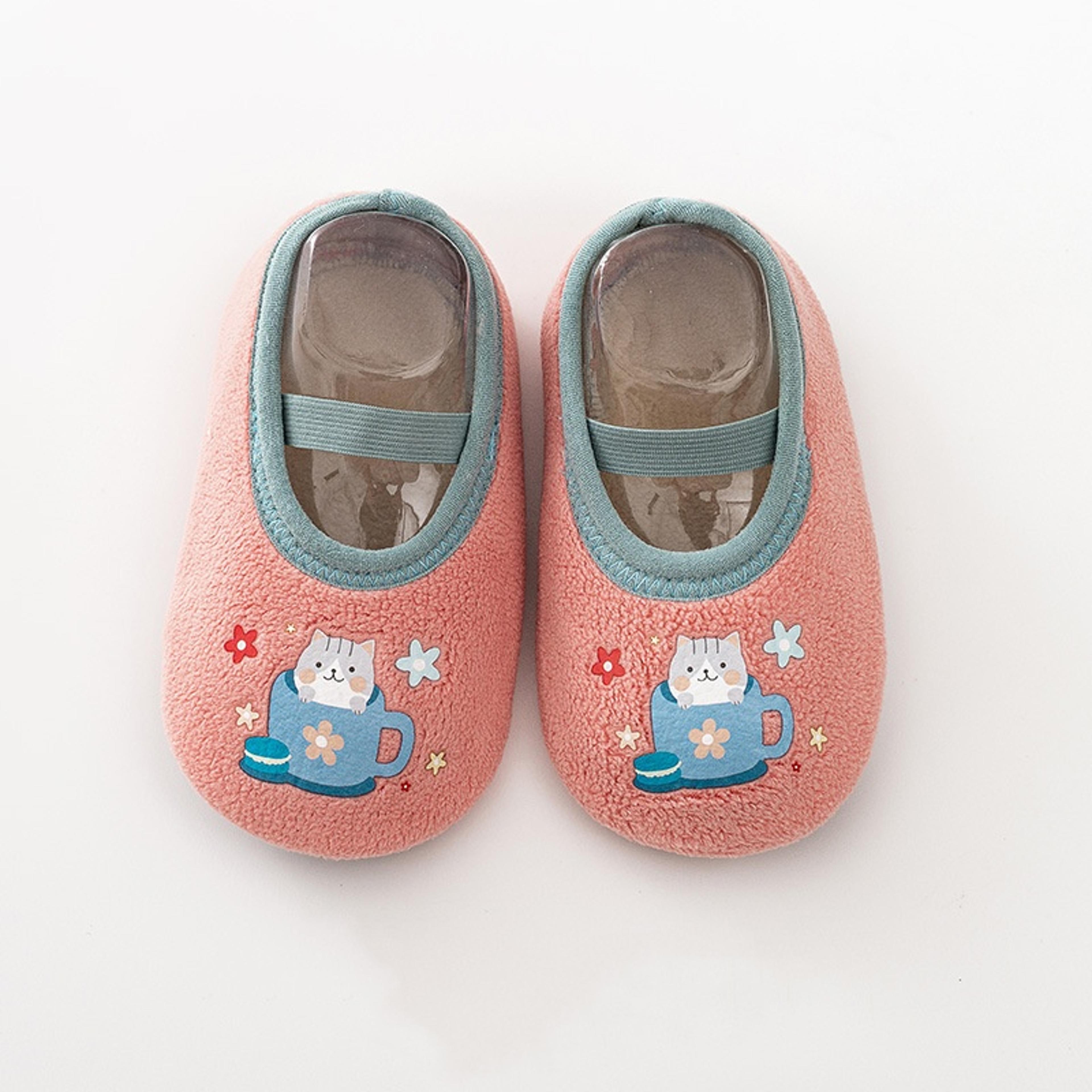 Anti Slip Newborn Baby Shoes Cartoon Slippers For Boys Girls Rubber Sole Winter First Walk Shoes In 3