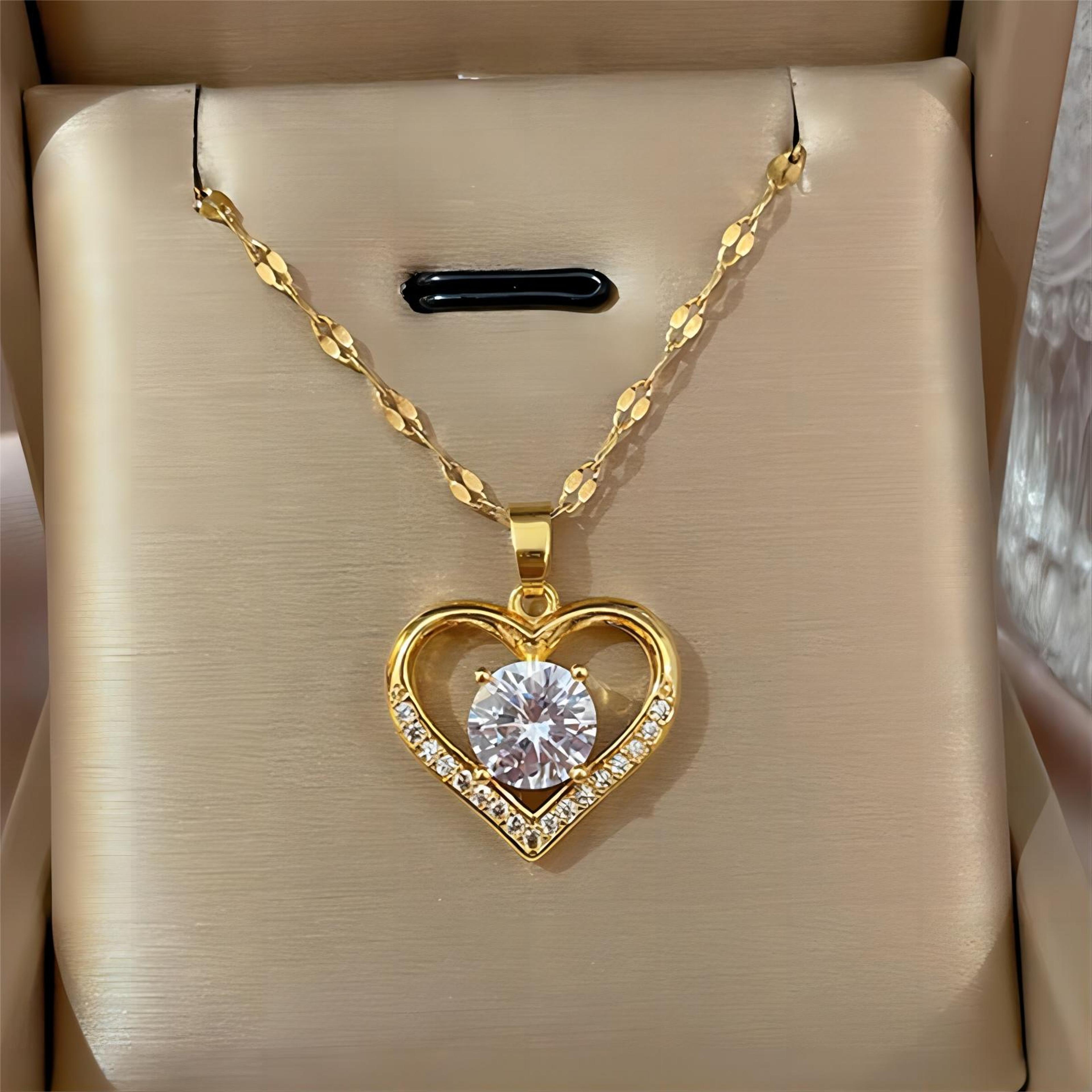 necklaces for women, trendy heart, girls love gold color, birthday party jewelry