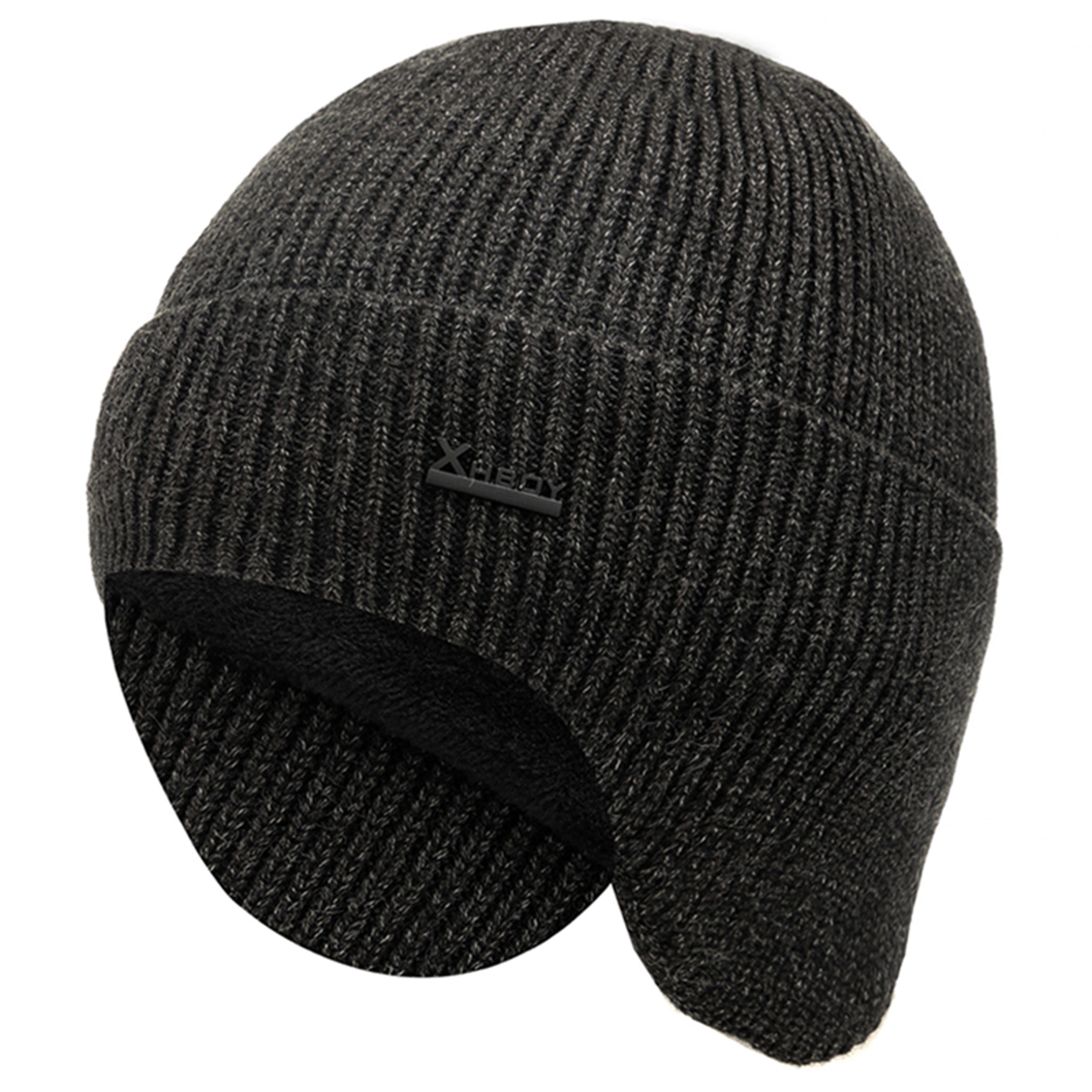 men winter hat new, soft beanie hat for male, fleece warm earflap cap, outdoor thicken ski sports knitted hat
