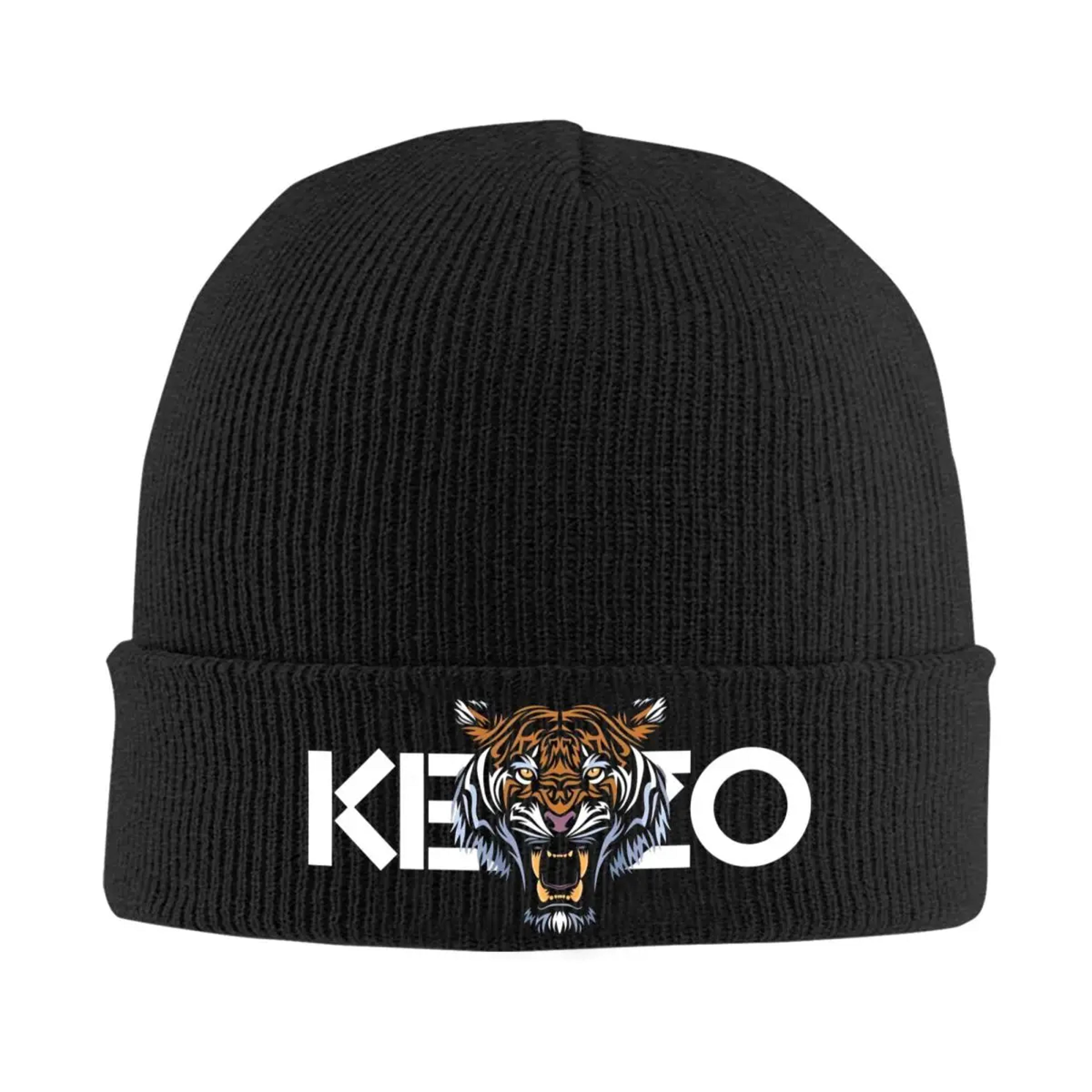 tiger print fashion caps, luxury brand beanie hats, thermal elastic beanie hats, knitted hat autumn winter pattern, fema