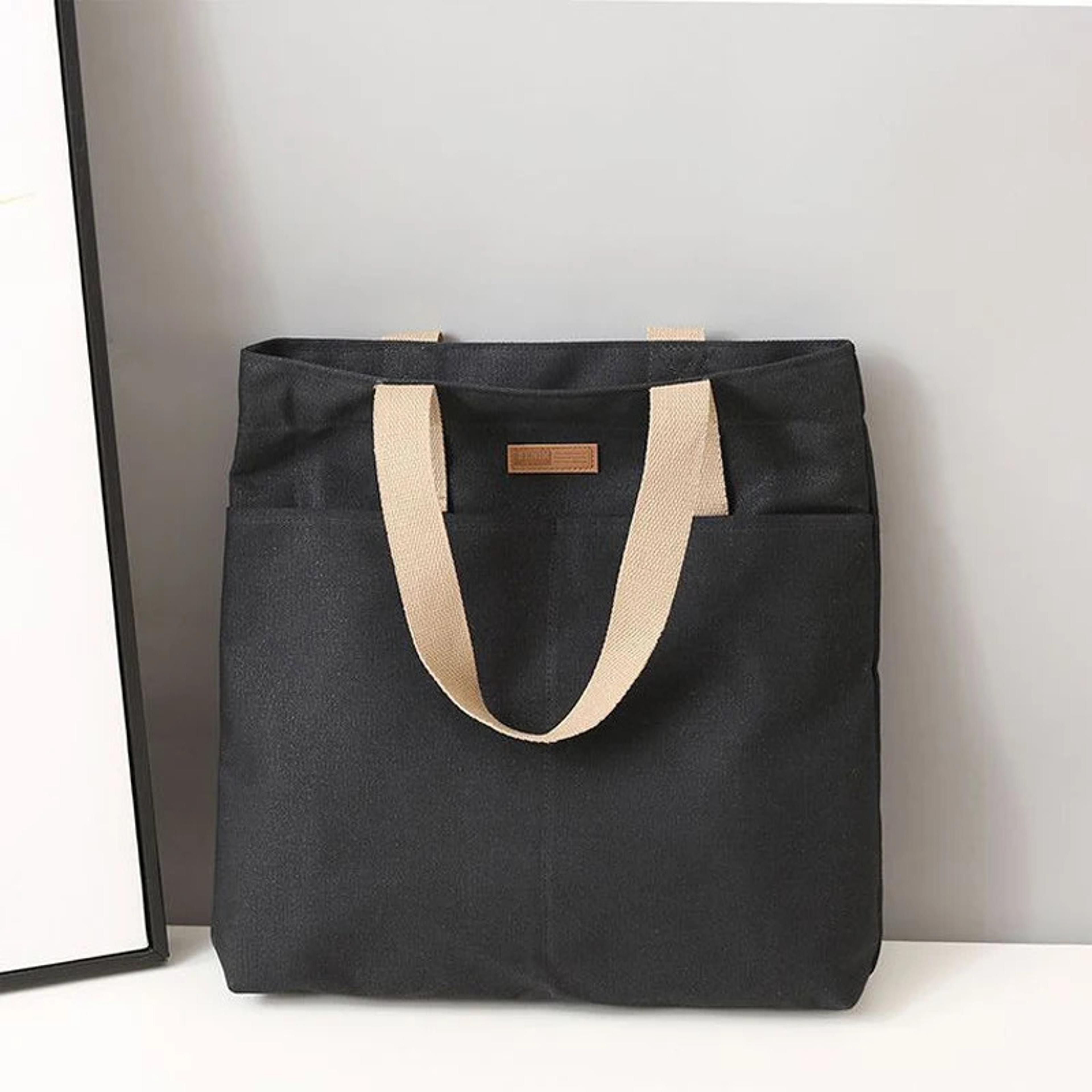 high-end feel handbag, women's large capacity canvas, convenient commuting bag, premium sewing thread