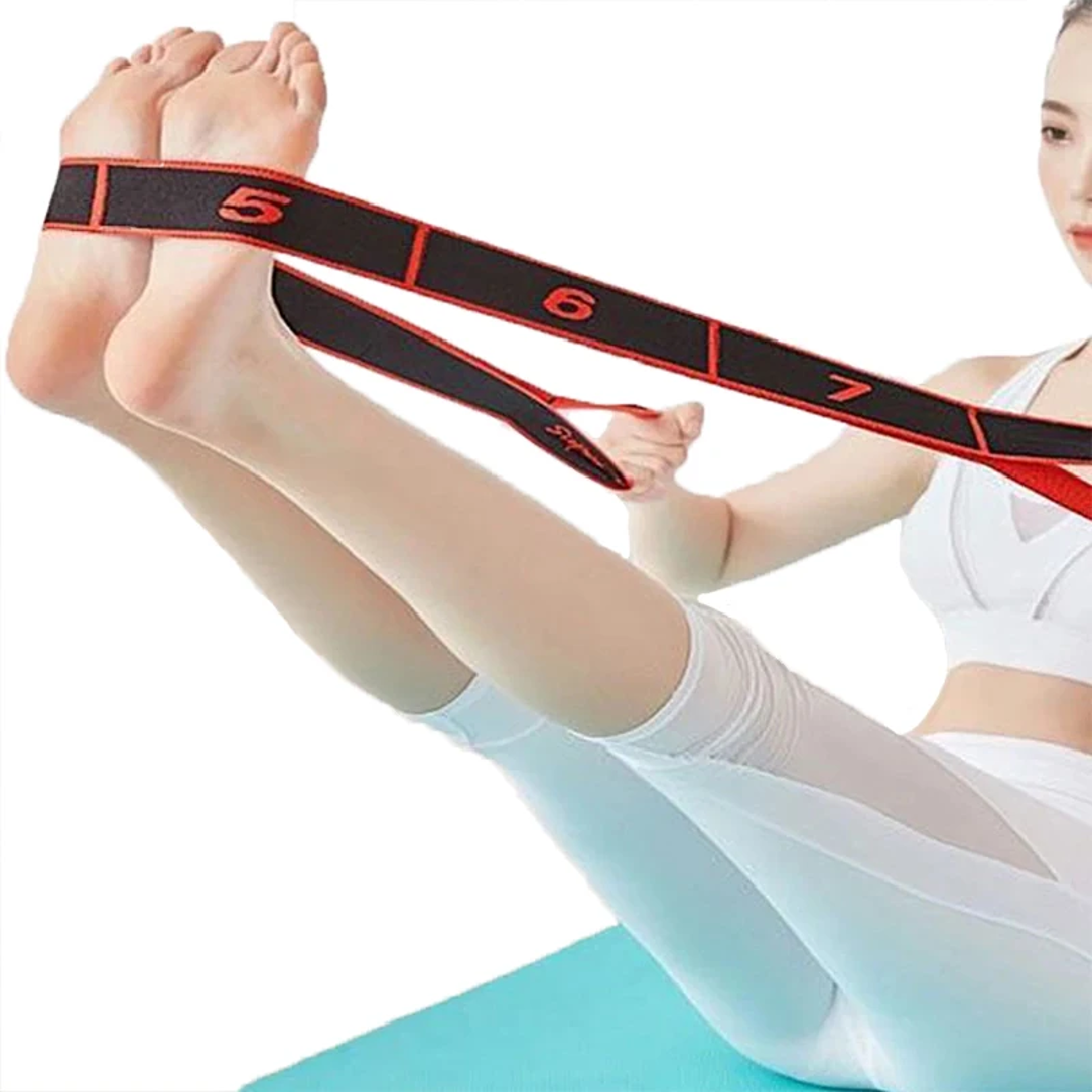 yoga stretch resistance band multi loop stretching strap for flexibility and mobility