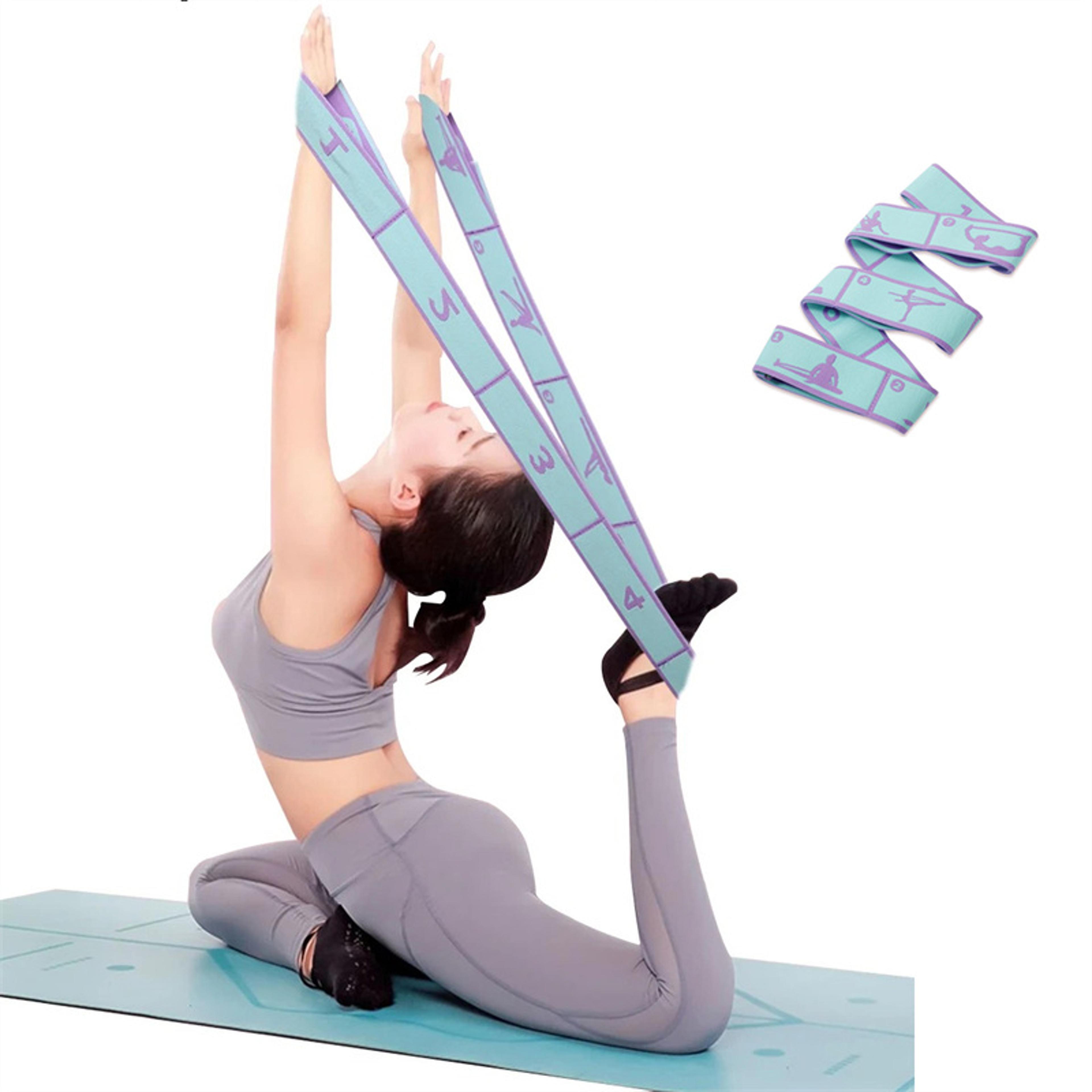 multi-functional elastic yoga resistance band, fitness stretching belt for pilates, dance, and exercise beginners