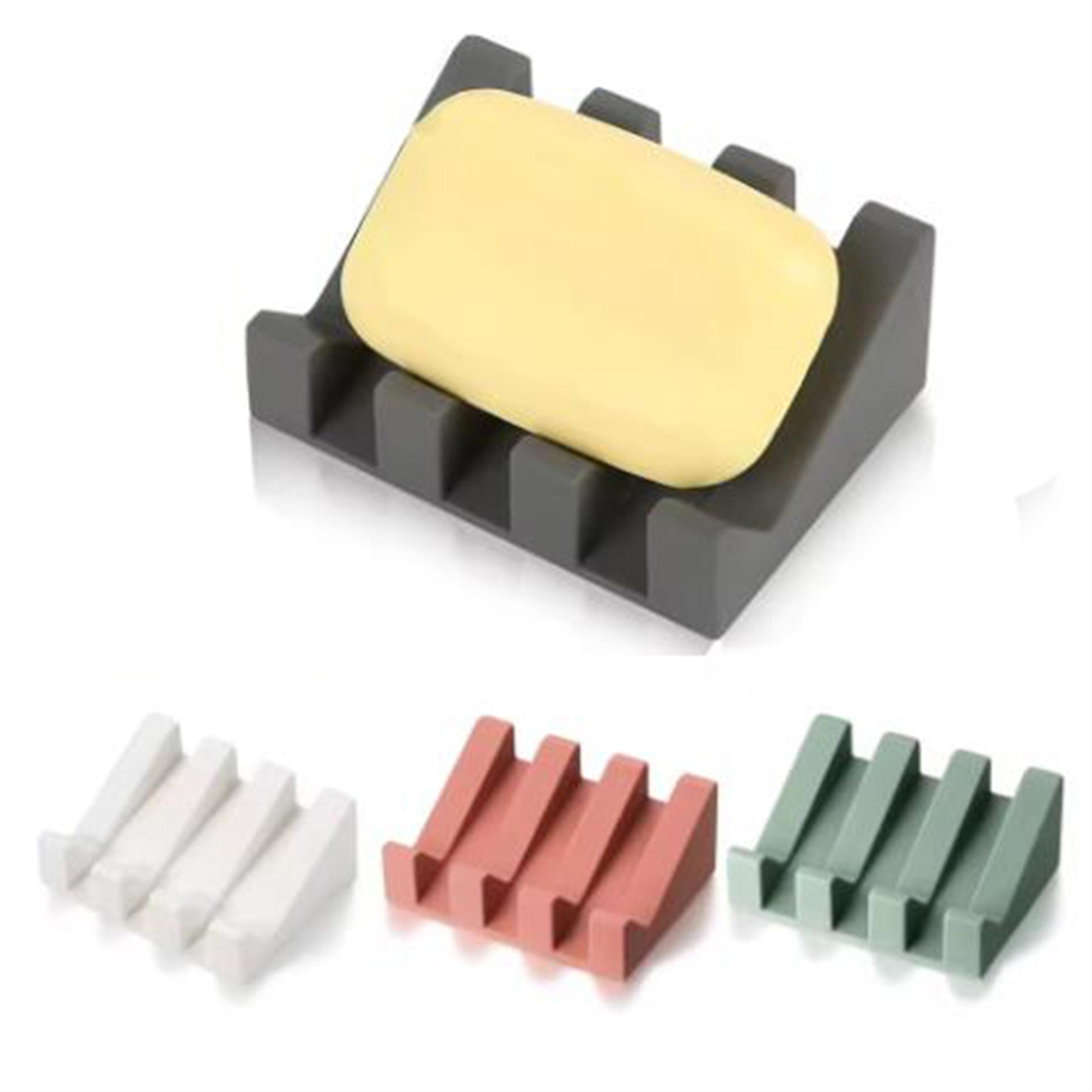 portable soap holder for shower, bathroom silicone soap dish, easy clean sponge tray, kitchen soap drying stand