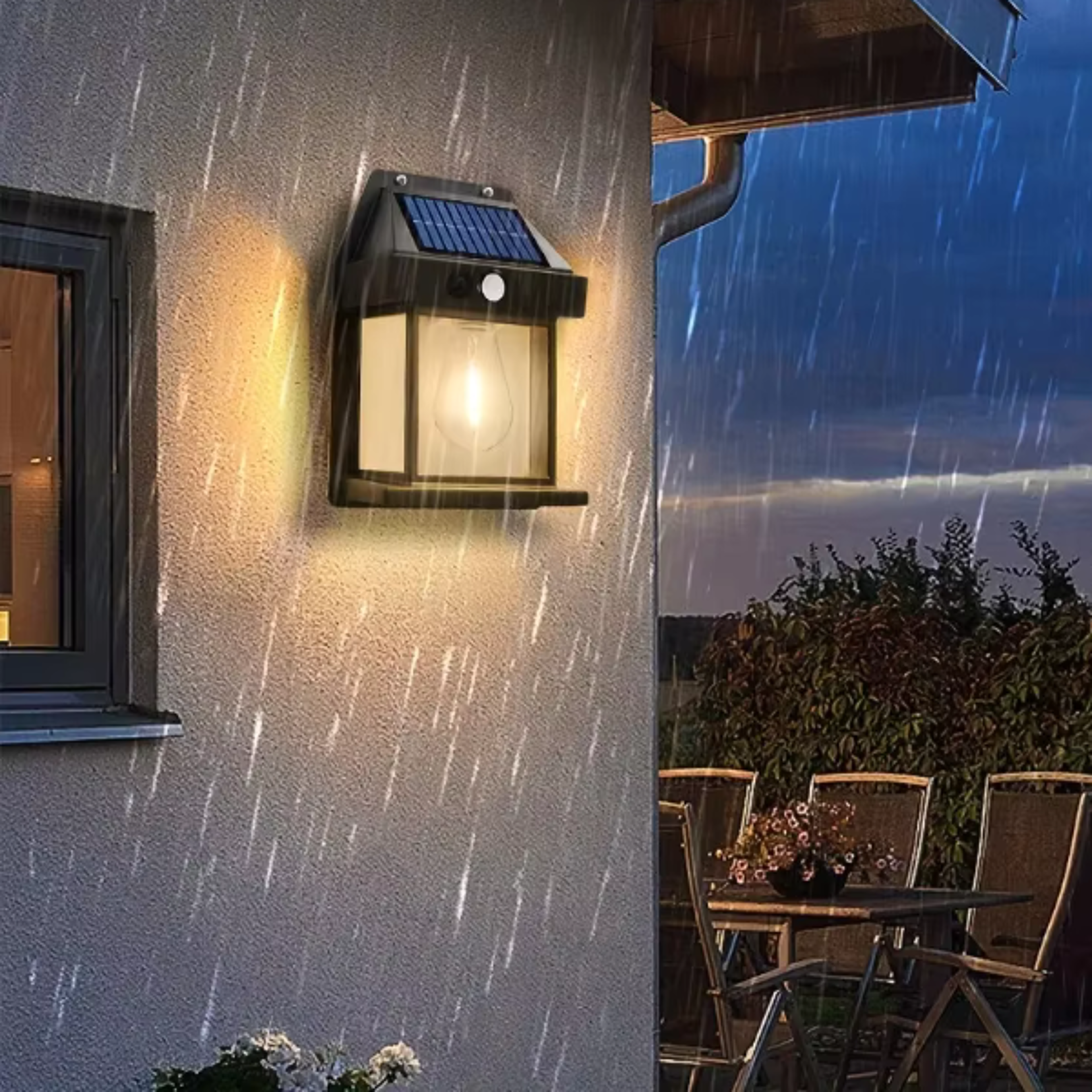 energy wall lantern led outdoor, waterproof solar light for garden, house fence decoration with motion sensor