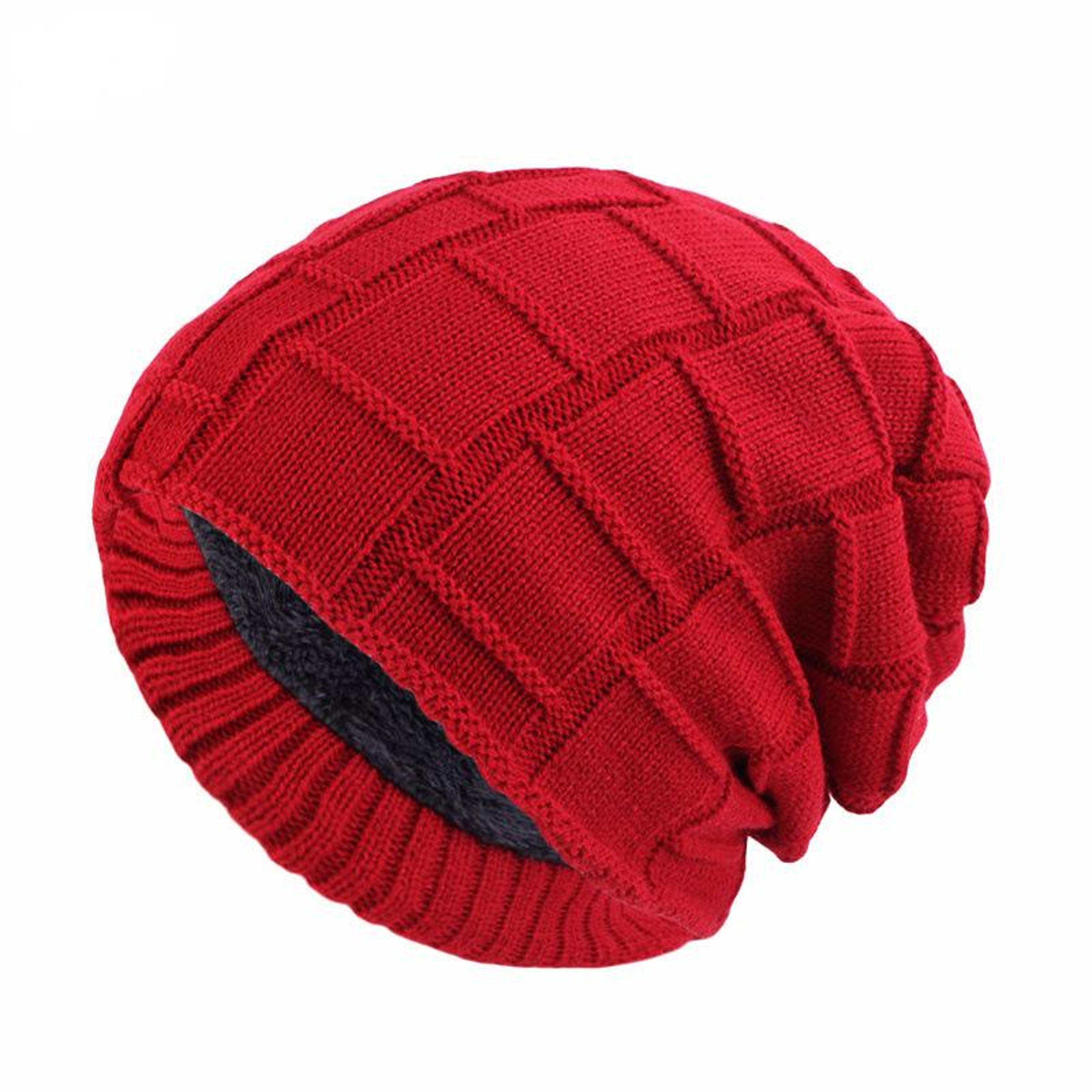 Unisex Winter Beanie Knitted Velvet Inner Lining Keepwarm Skullcap 1