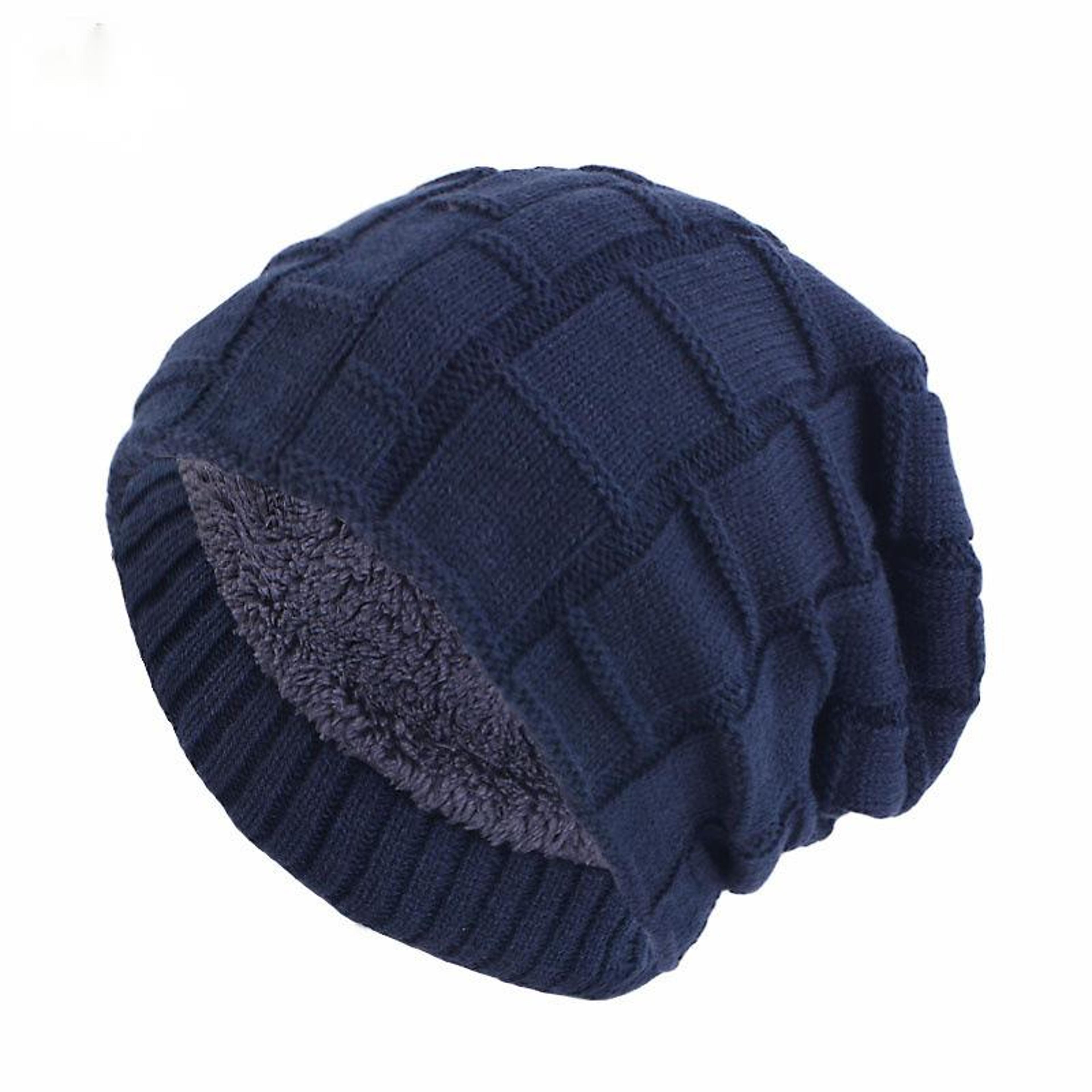 Unisex Winter Beanie Knitted Velvet Inner Lining Keepwarm Skullcap 3