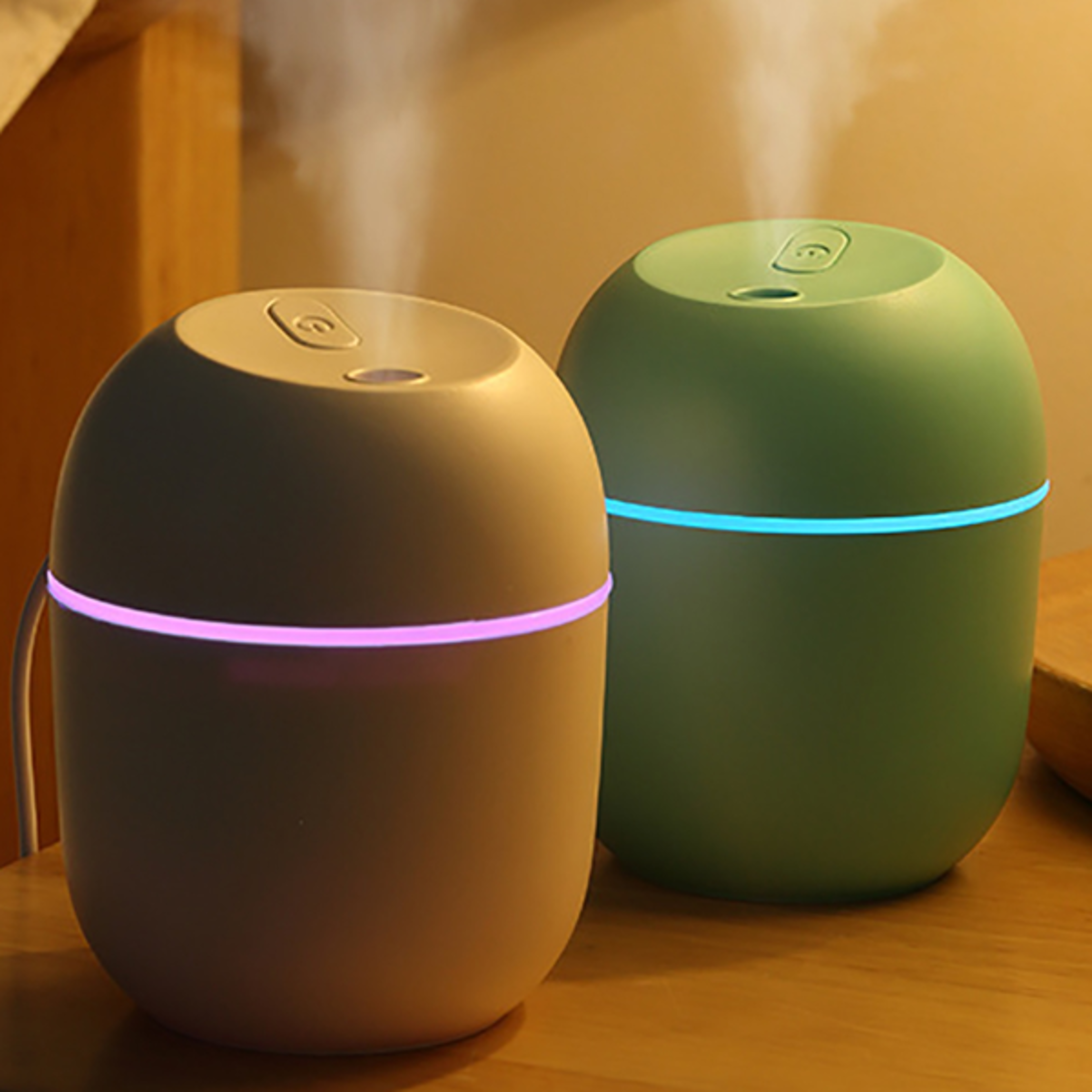 usb essential oil atomizer, mini aroma oil diffuser, electric air humidifier with led night lamp for home, office,