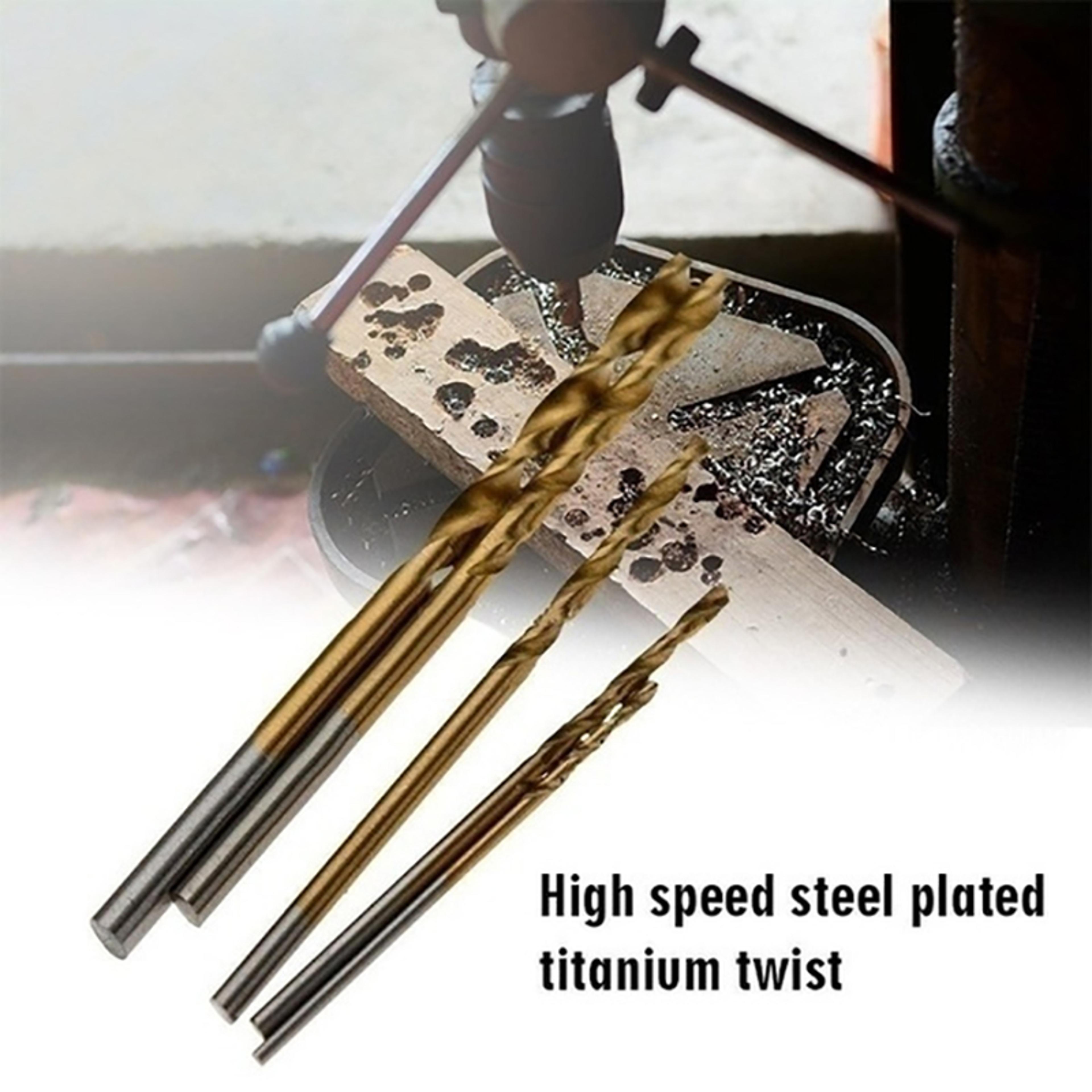 Titanium Plated Highspeed Steel Titanium Coated Drill Bits Set For Metal Wood Aluminum Drilling Too 4