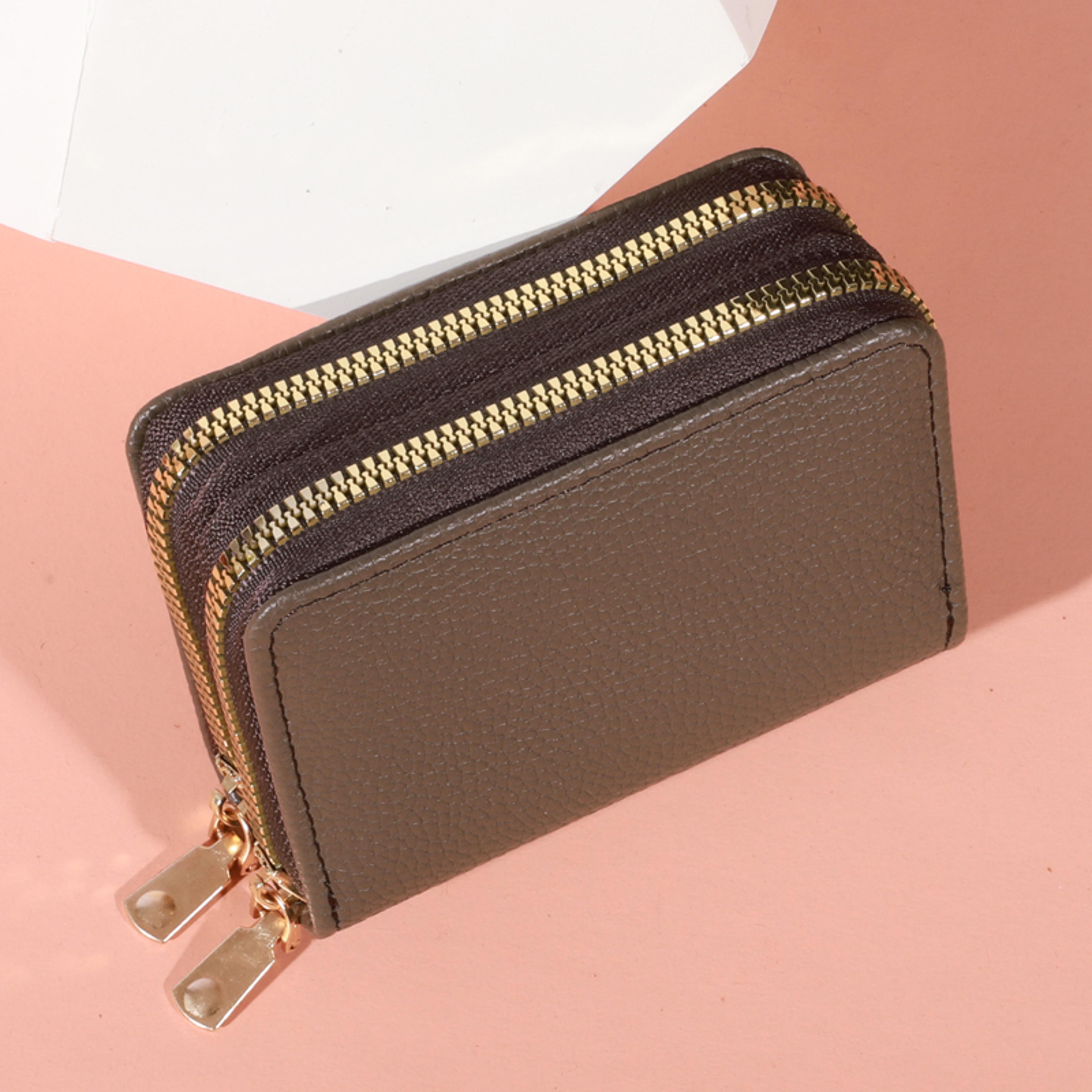 LycheePattern Fashion Purse Large Capacity Coin Purse With Zipper Women Zipper Short Style Multi Ca 5