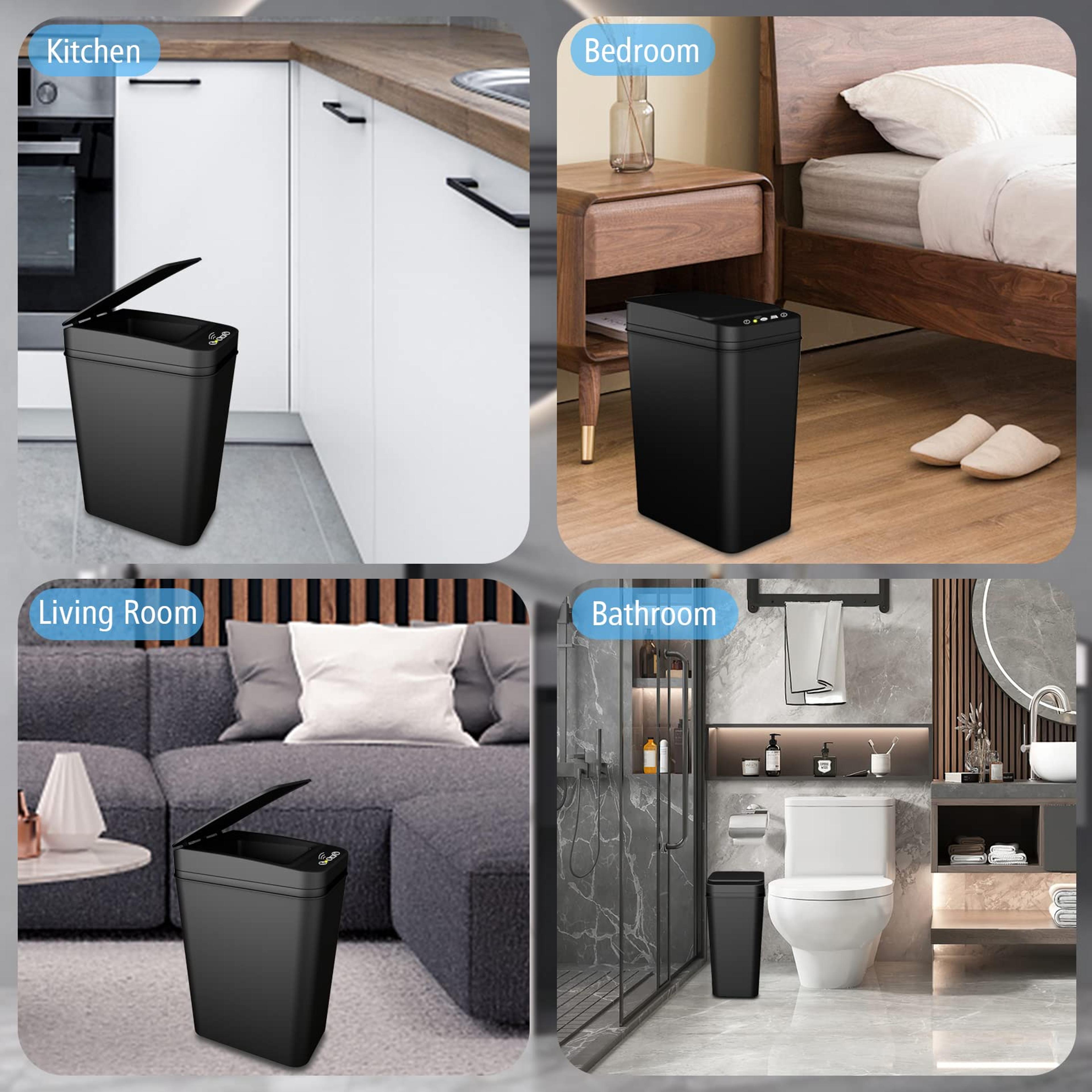 Touchless Automatic Garbage Bathroom Trash Can With Lid Slim Motion Sensor Can For Bedroom Living R 5
