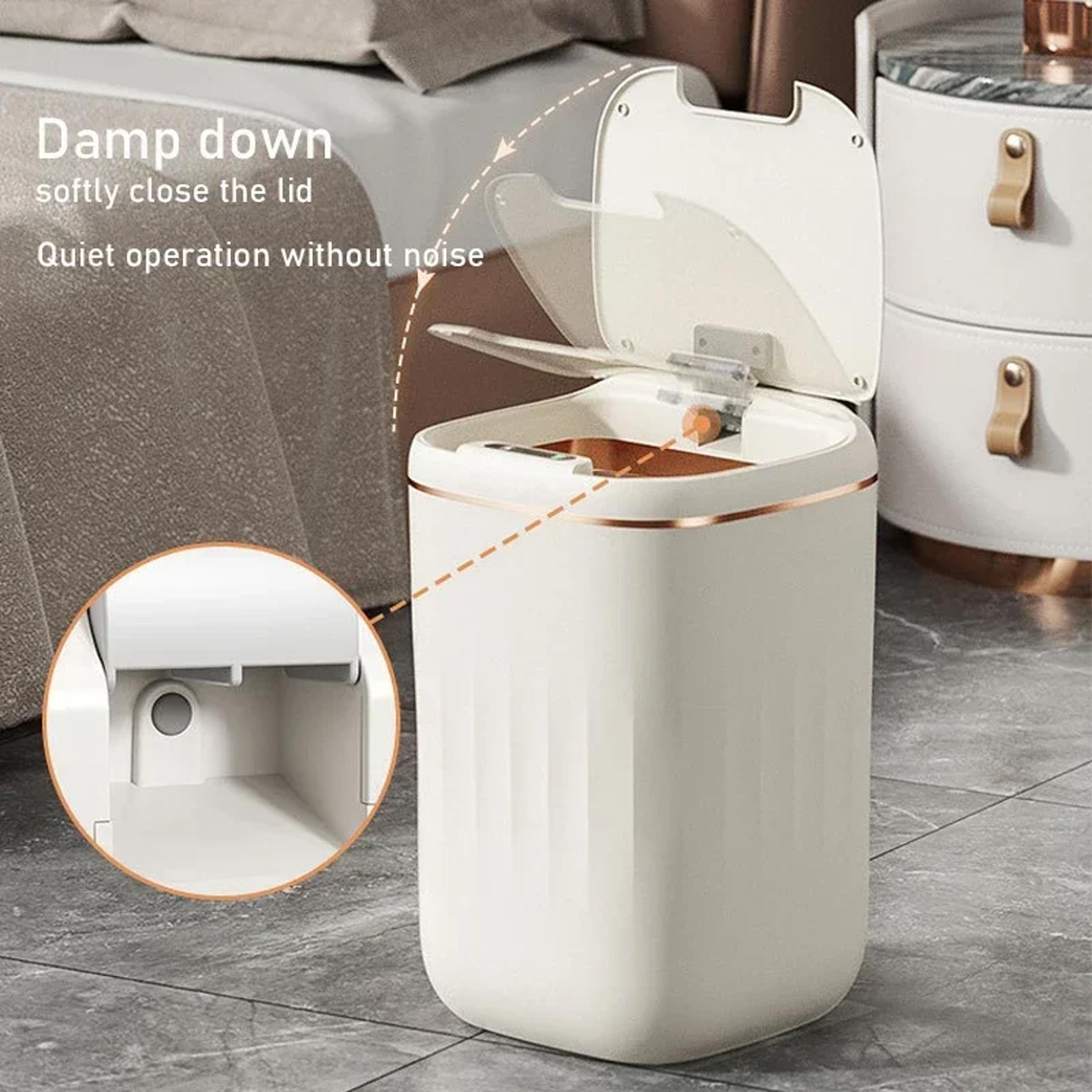 LargeCapacity 20L Waterproof Trash Can Smart Sensor Black Bathroom Bin 2