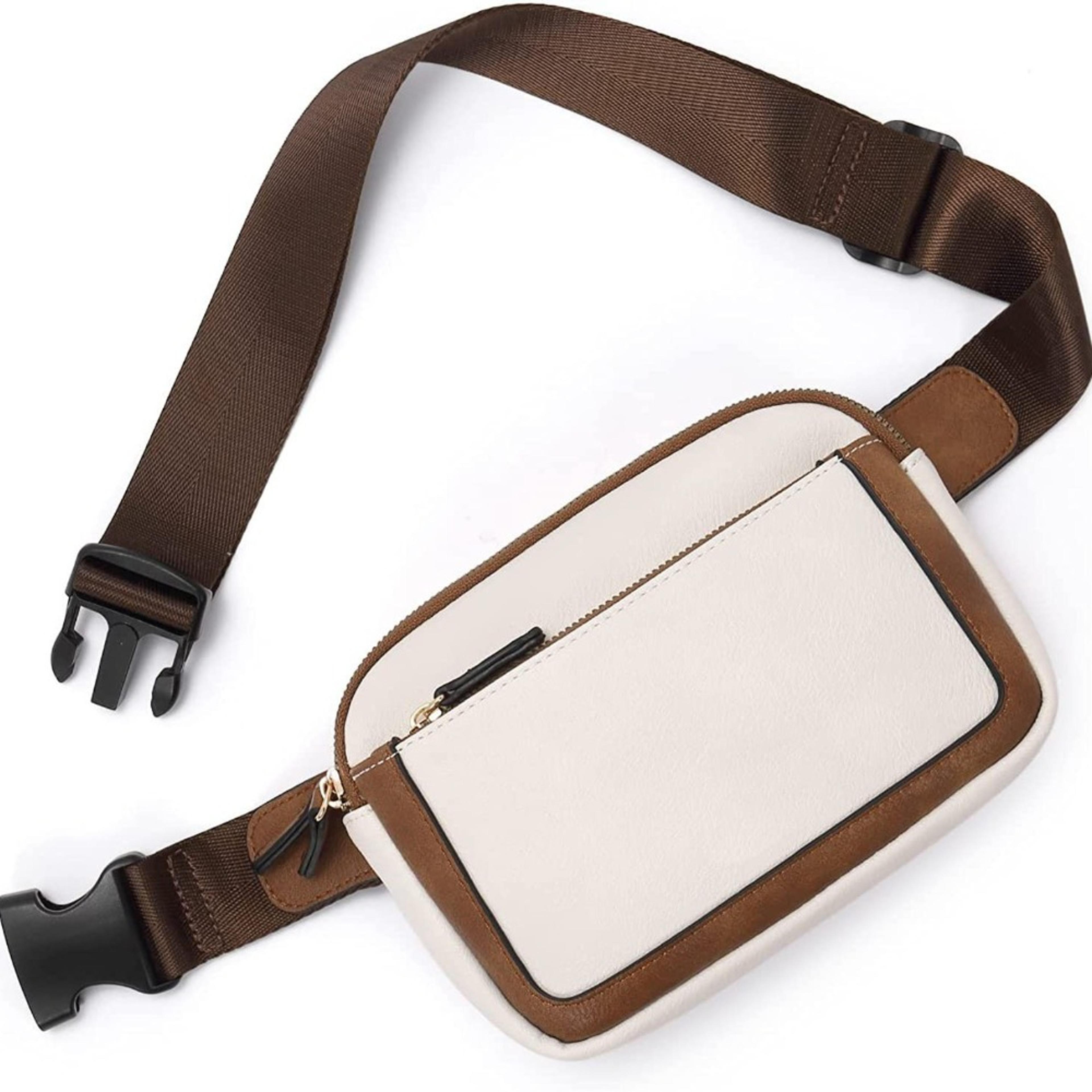 women's pu leather fanny pack, adjustable strap crossbody chest bag, fashion waist bag with card pocket for outdoor use