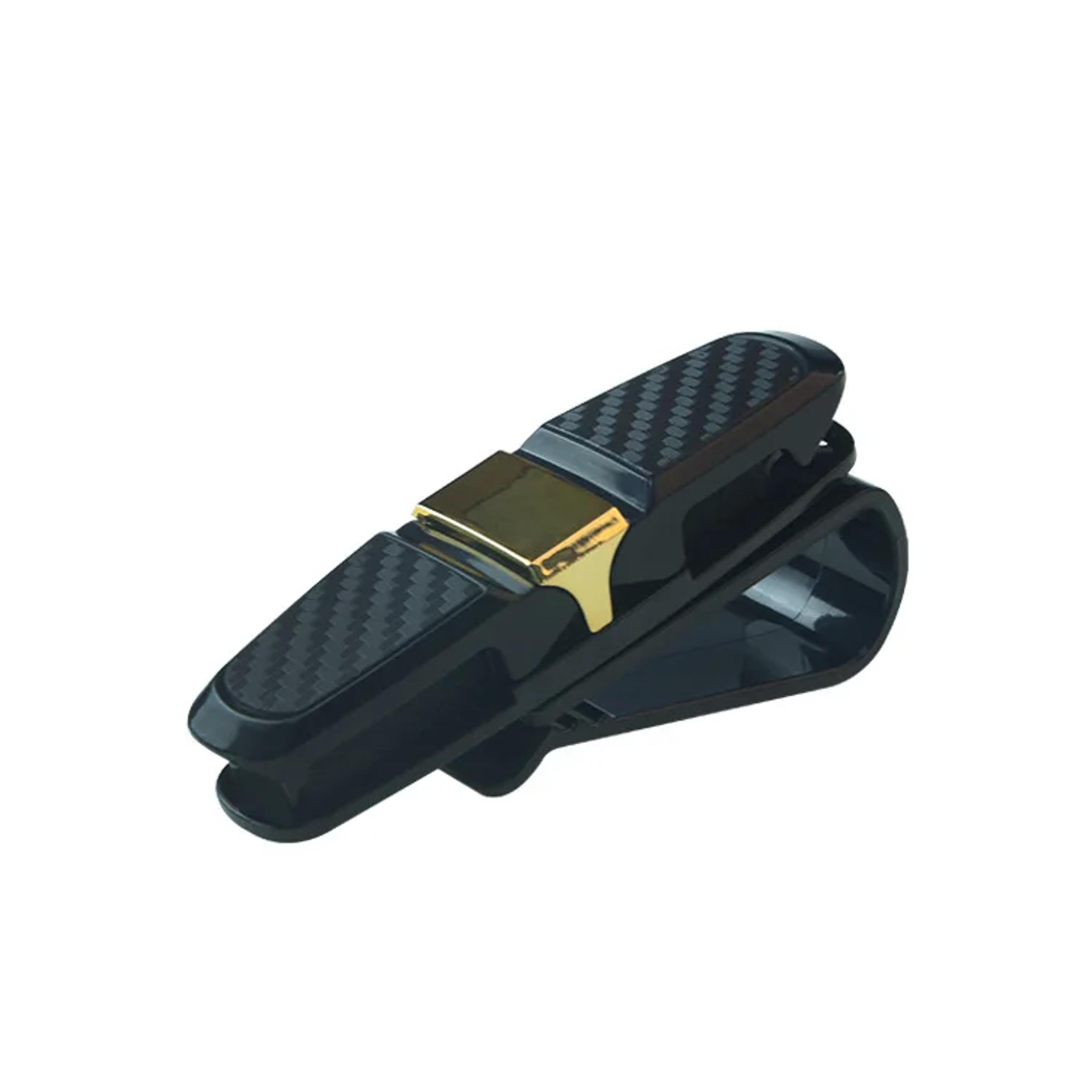 multi-functional automobile eyeglass storage clip with bidirectional rotation