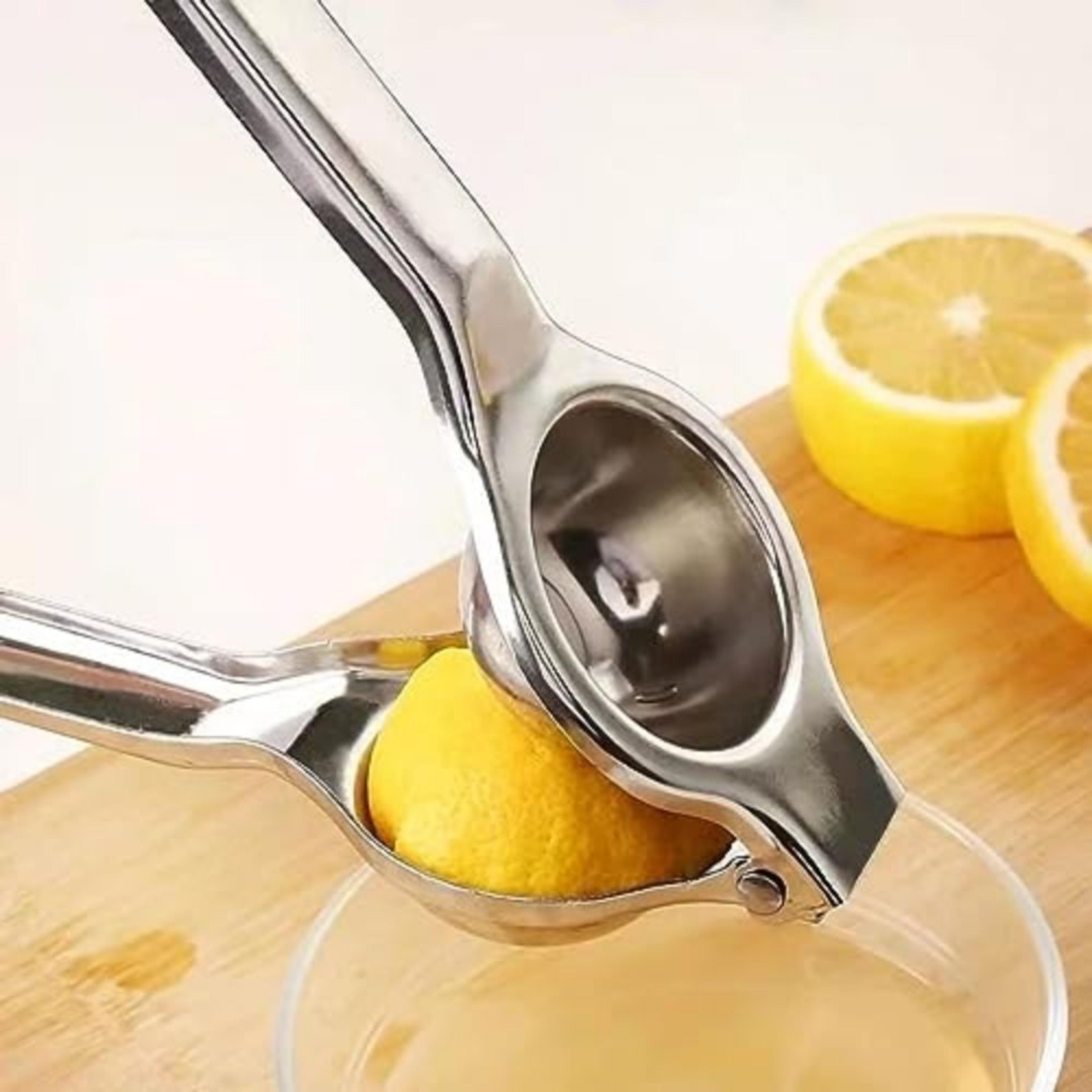 manual citrus press lemon squeezer, stainless steel fruit juicer for kitchen, orange juice press