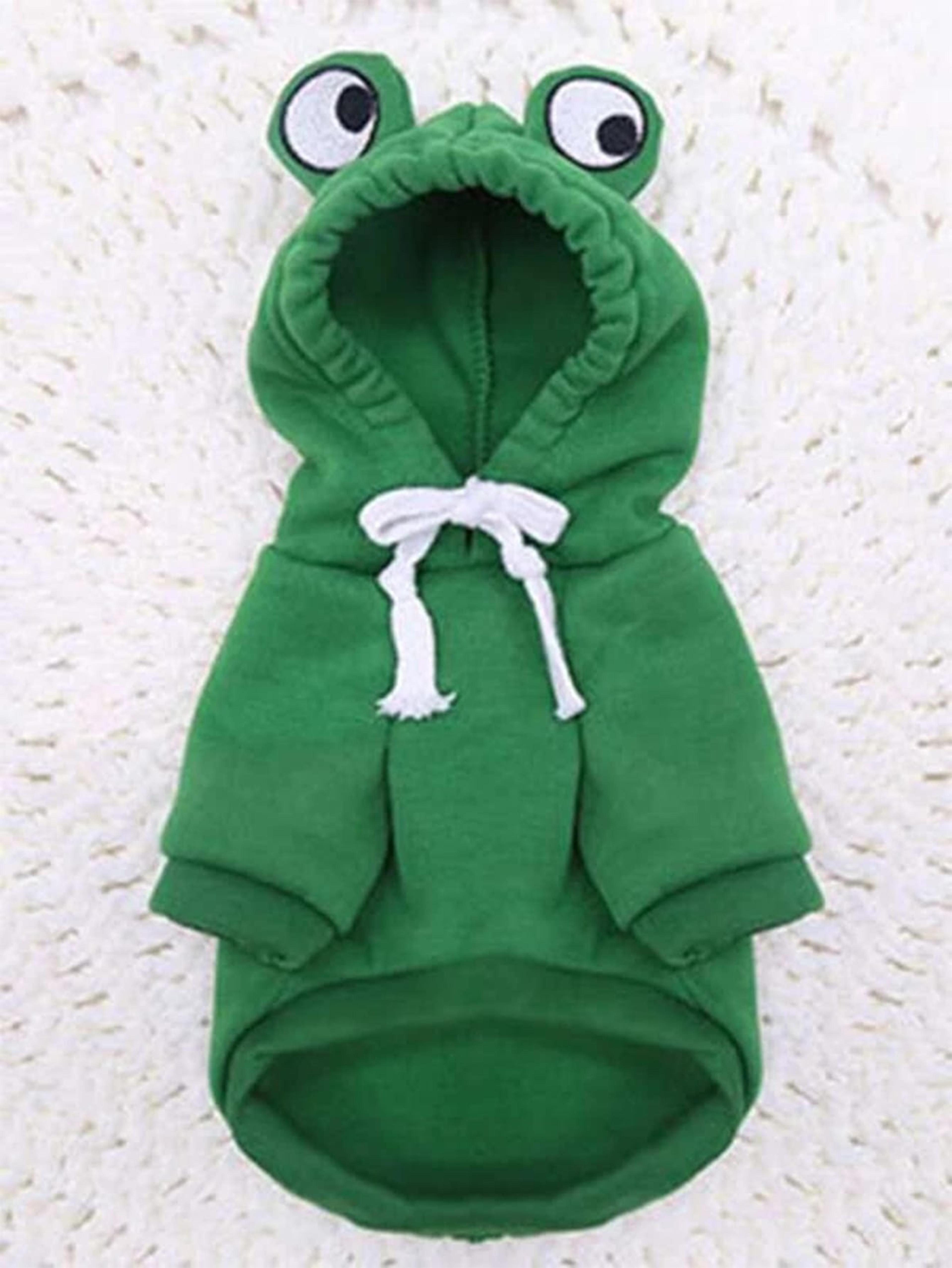 Cute Frog Pet Sweater Green Dog Hoodie For Small Dogs Fun Design Keep Your Pup Cozy And Stylish 2