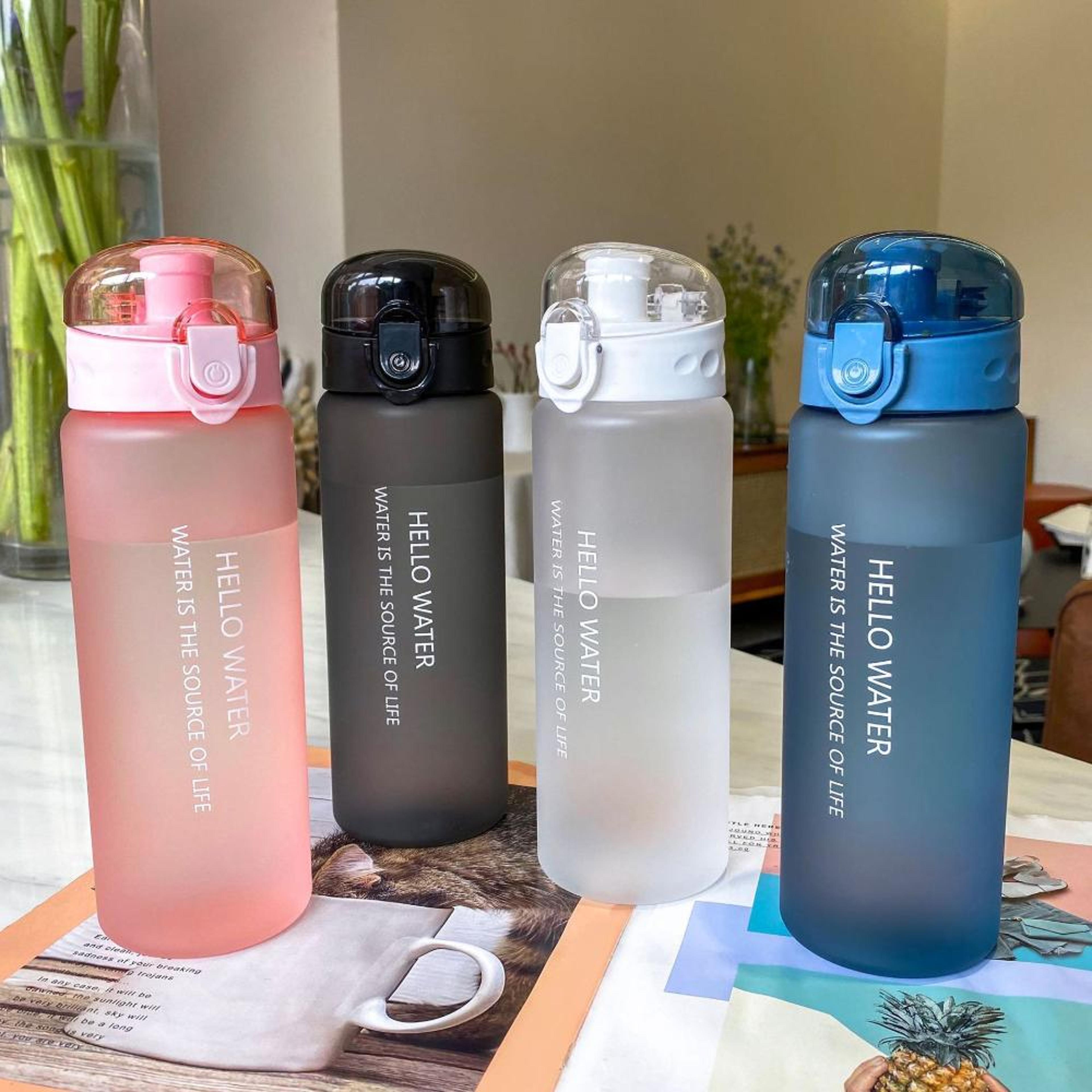 Leakproof Sports Water Bottle Transparent Drinking Bottle Portable Frosted Gym Travel Bottle 1
